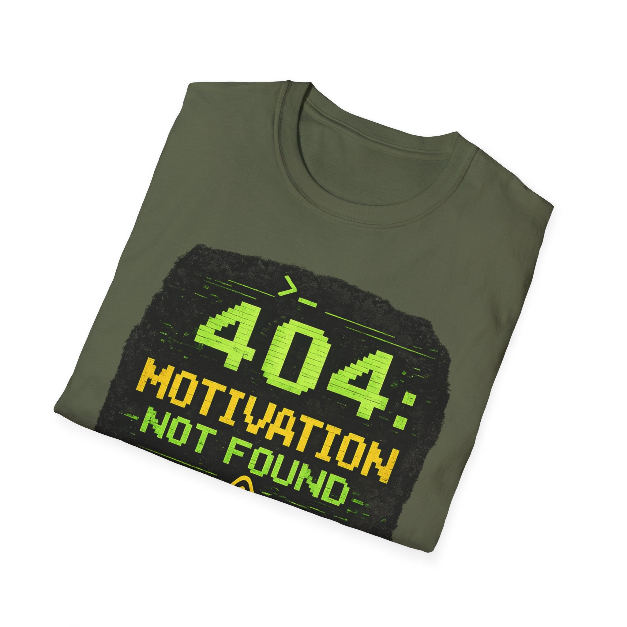 "404: Motivation Not Found" Funny IT Graphic Tee- Tech Humor T-Shirt