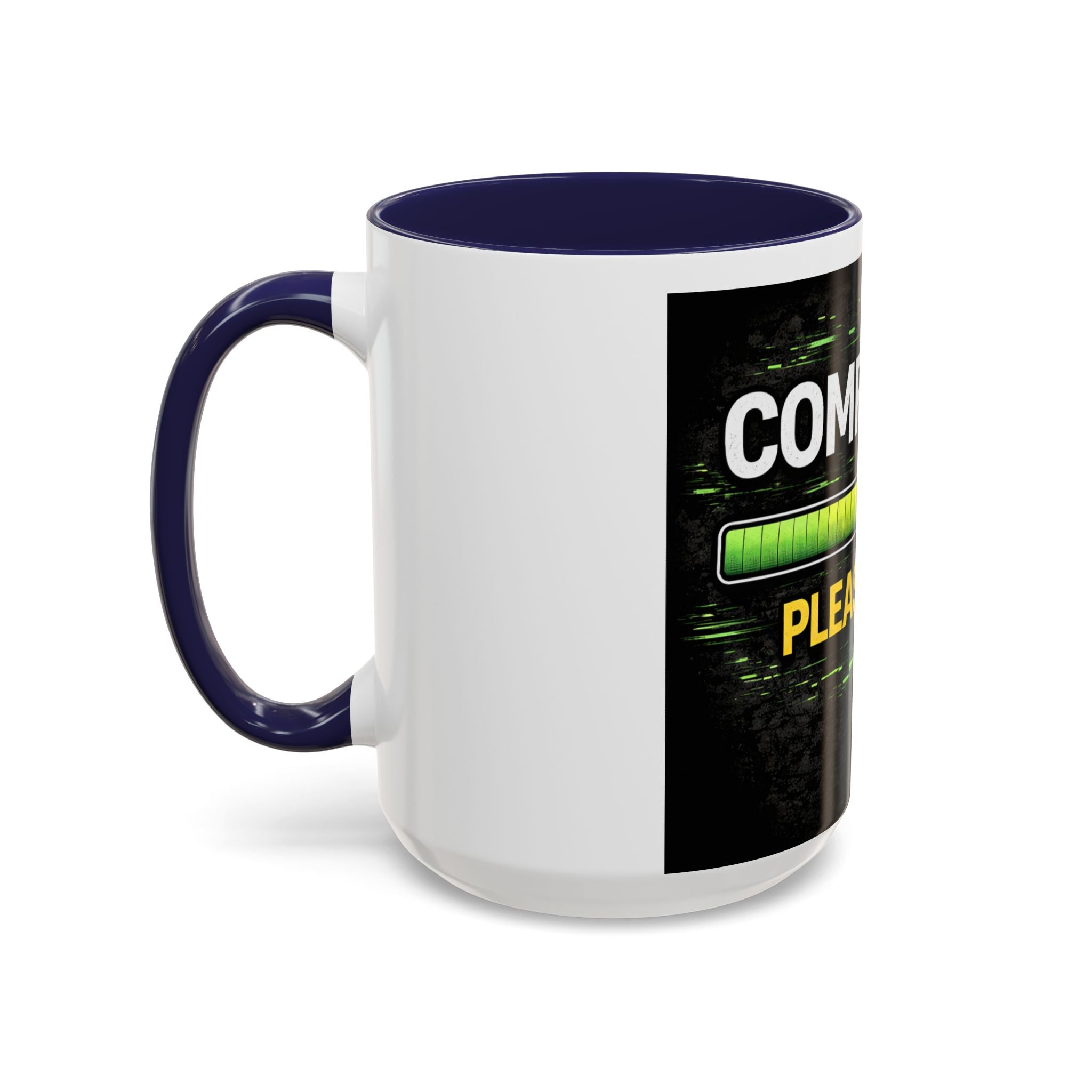 "Compiling, Please Wait" IT Humor Accent Coffee Mug (11, 15oz)