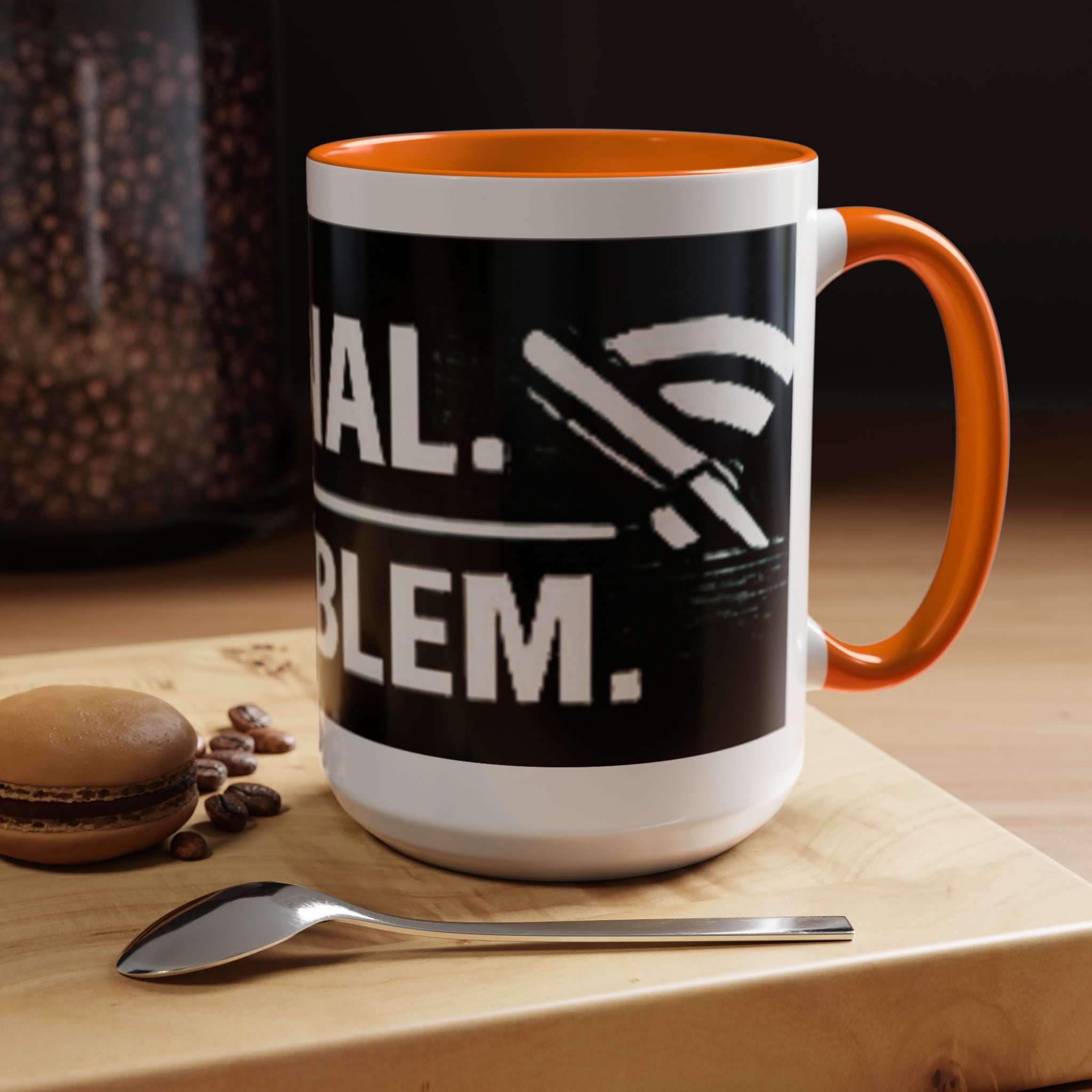 "No Signal No Problem" IT Humor Accent Coffee Mug (11, 15oz)