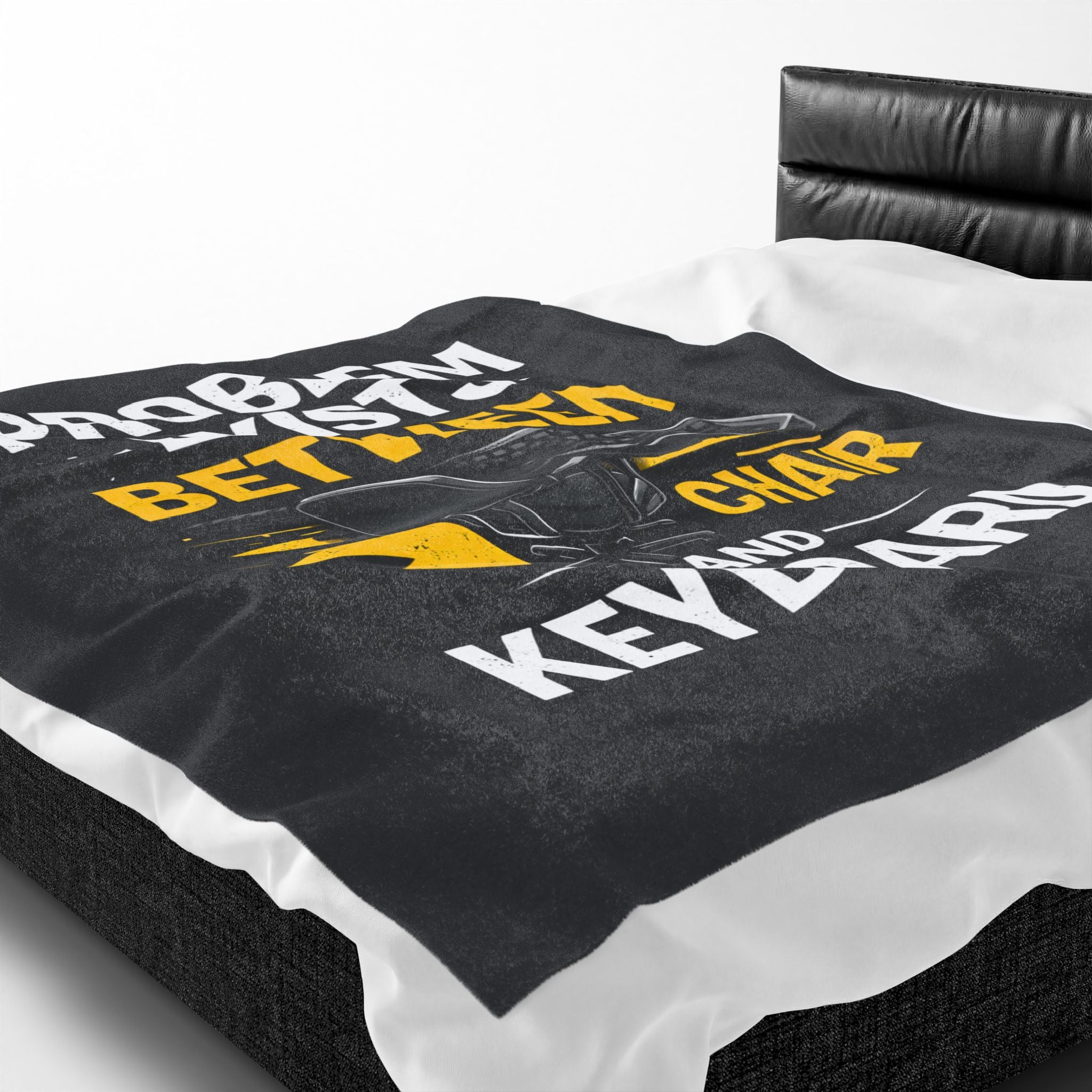 "Problem Exists Between Chair and Keyboard" Tech Humor Velveteen Throw Funny IT Funny Office Blanket