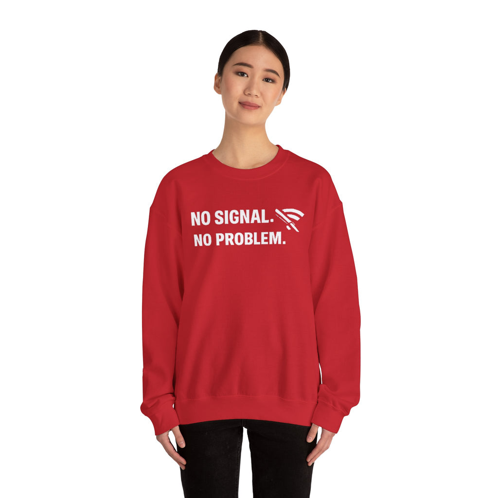 "No Signal, No Problem" Unisex Heavy Blend™ Tech Humor Crewneck Sweatshirt