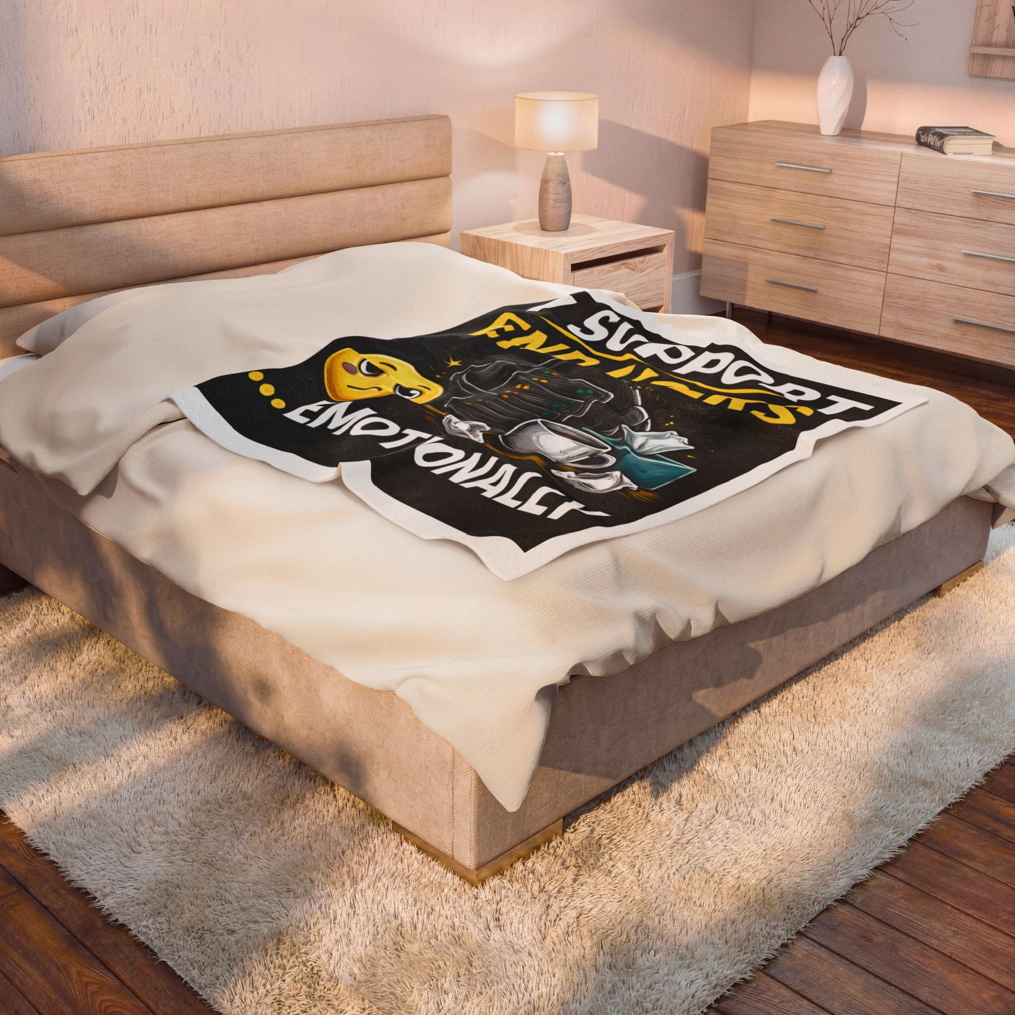 "I Support End Users... Emotionally" Tech Humor Funny IT Velveteen Plush Blanket