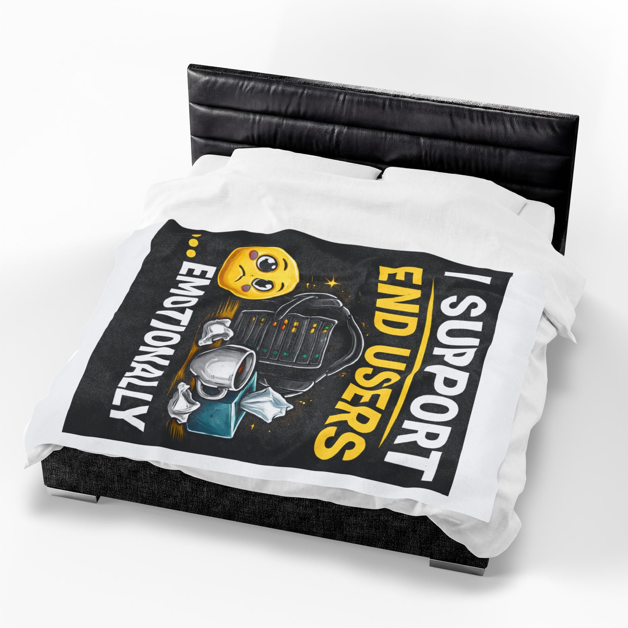 "I Support End Users... Emotionally" Tech Humor Funny IT Velveteen Plush Blanket