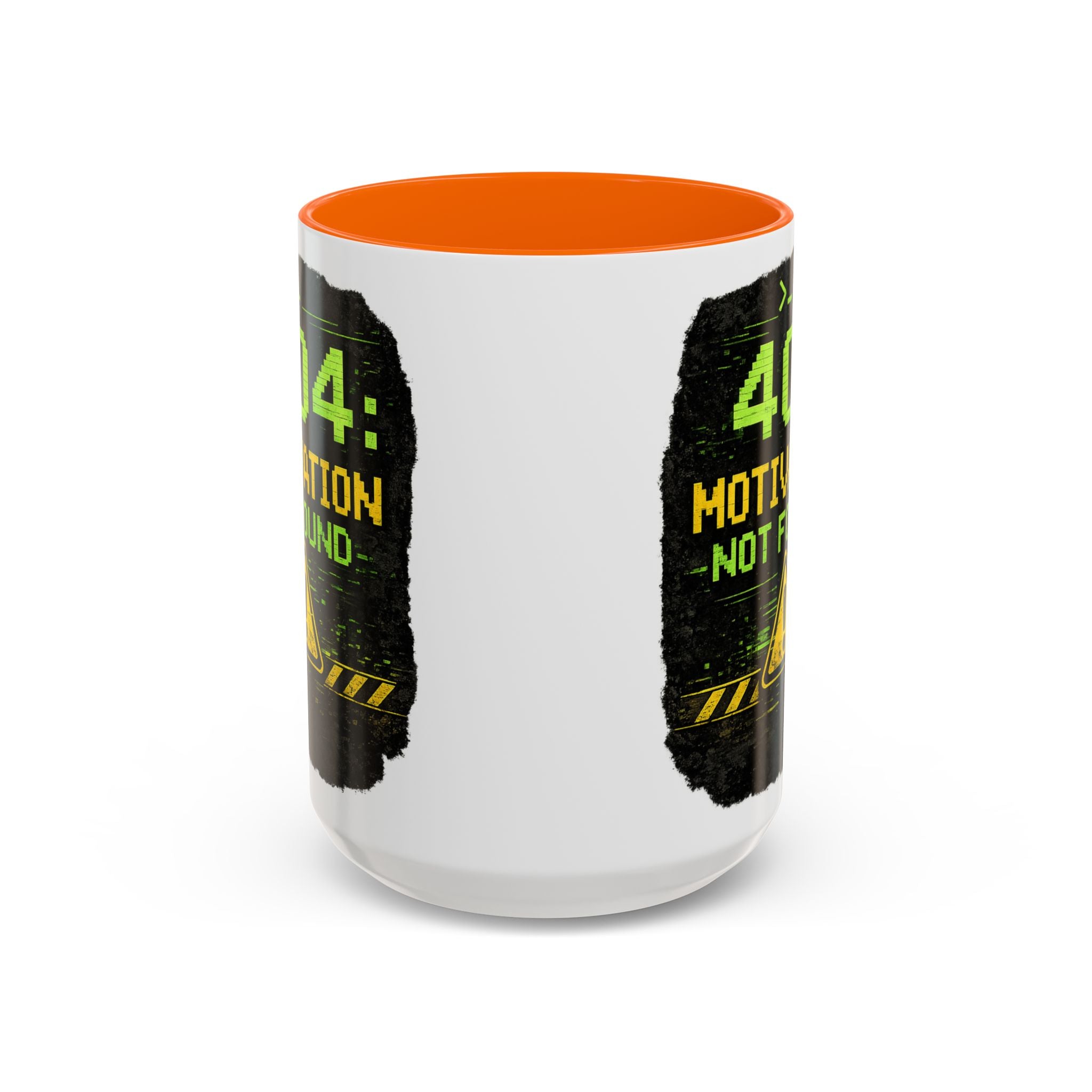 "Error 404 Motivation Not Found" IT Humor Accent Coffee Mug (11, 15oz)