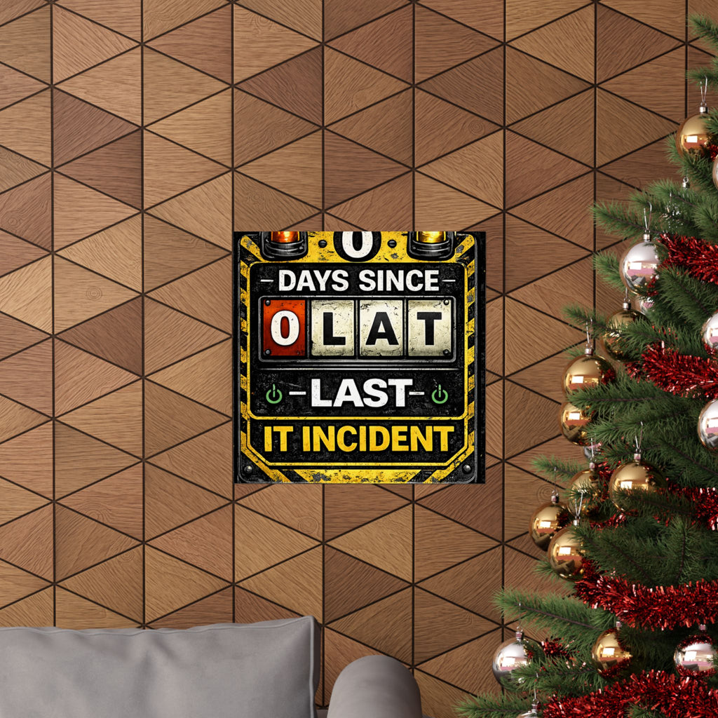 "0 Days Since Last IT Incident" Funny IT Tech Humor Matte Vertical Posters