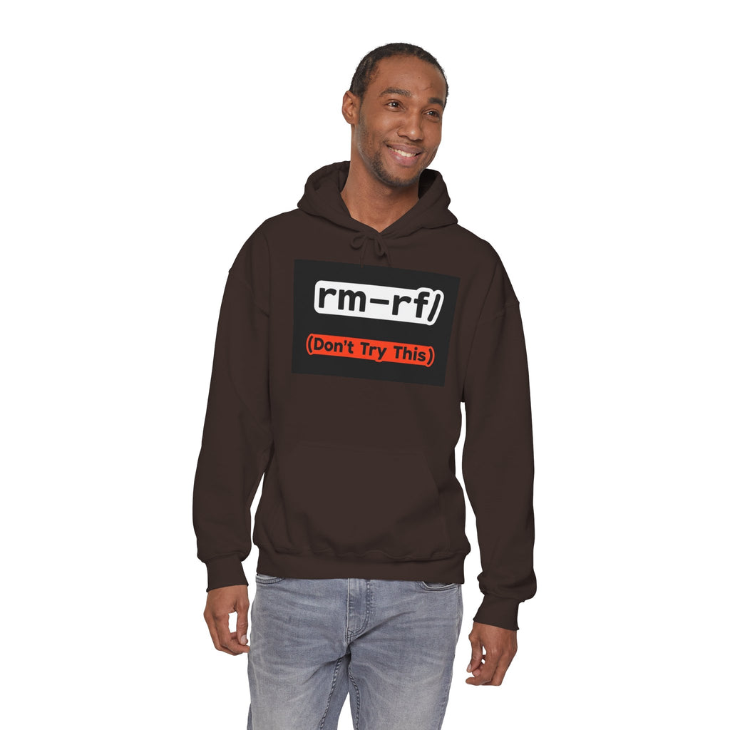 "rm–rf/ (Don't Try This)" — Funny Linux/Devops Command Hoodie