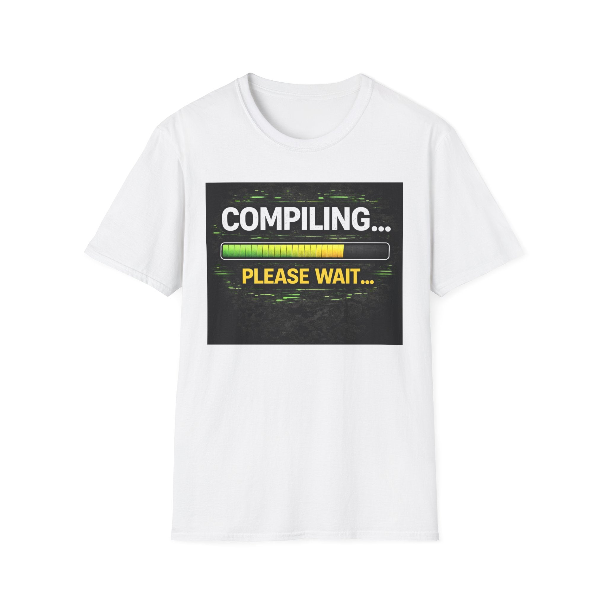 "Compiling... Please Wait" Programmer Loading Graphic Tee Funny IT Tech Humor T-Shirt