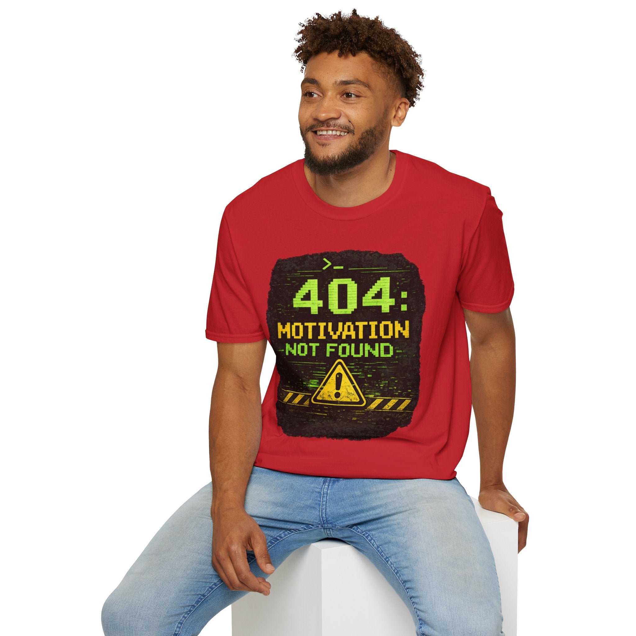 "404: Motivation Not Found" Funny IT Graphic Tee- Tech Humor T-Shirt