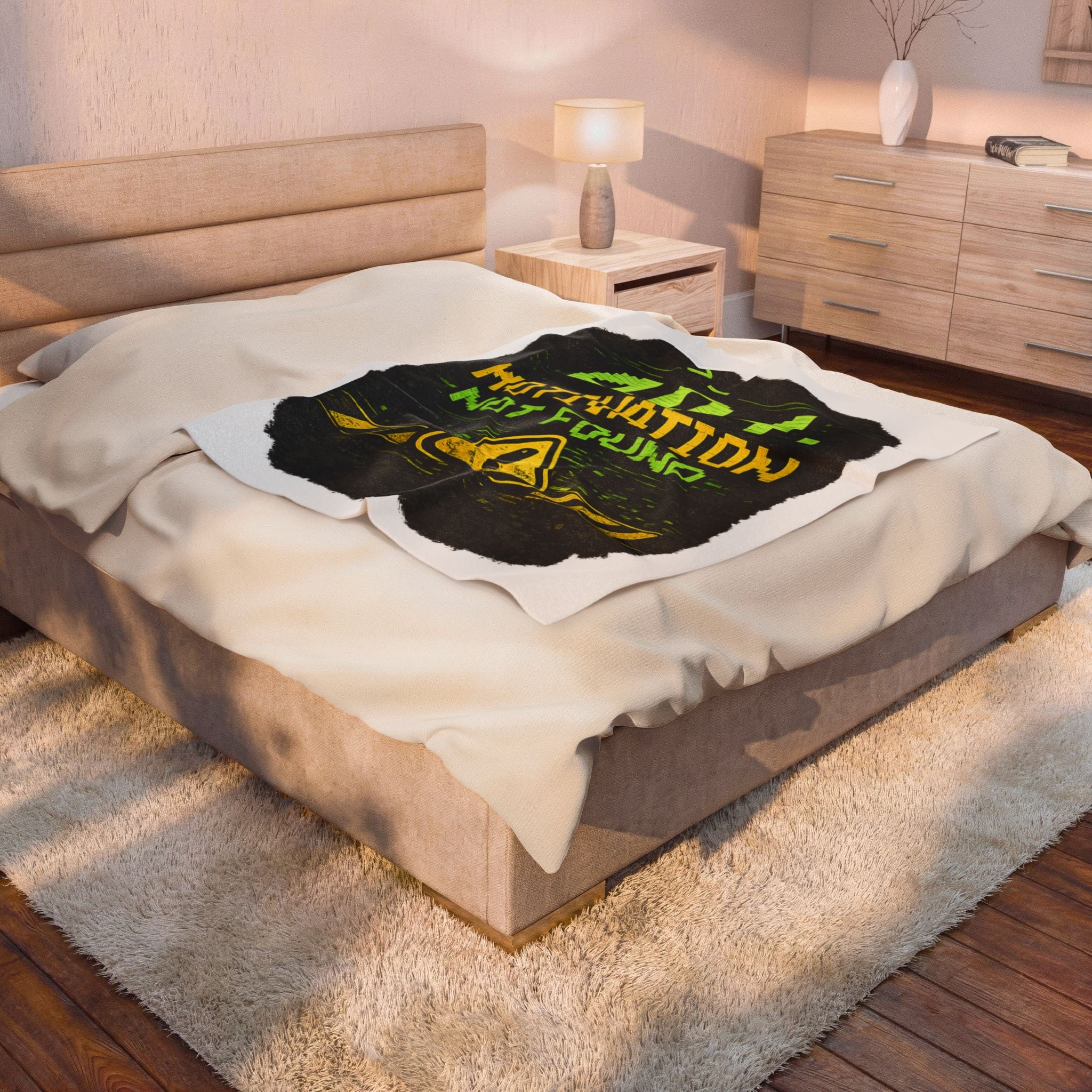 "Error 404 Motivation Not Found" IT Humor Funny IT Velveteen Plush Blanket