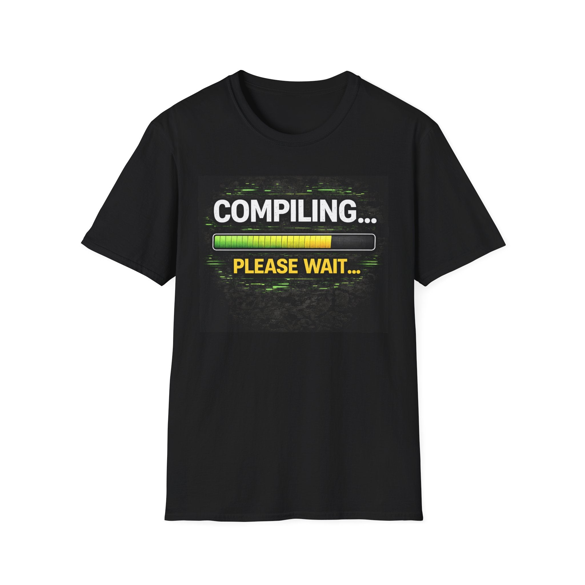 "Compiling... Please Wait" Programmer Loading Graphic Tee Funny IT Tech Humor T-Shirt