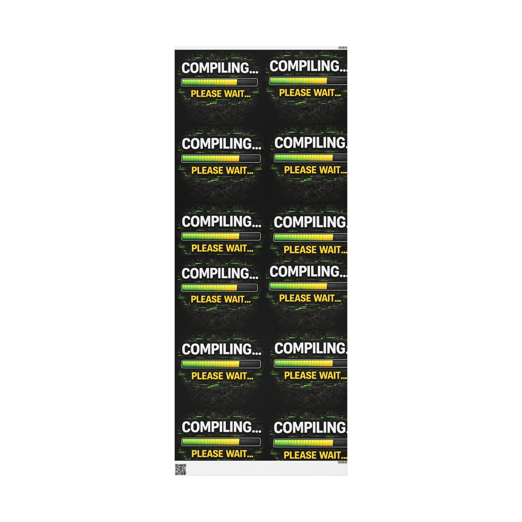 "Compiling...Please Wait" Funny IT Holiday Gift Wrap Tech Humor Office Gift Wrapping Paper