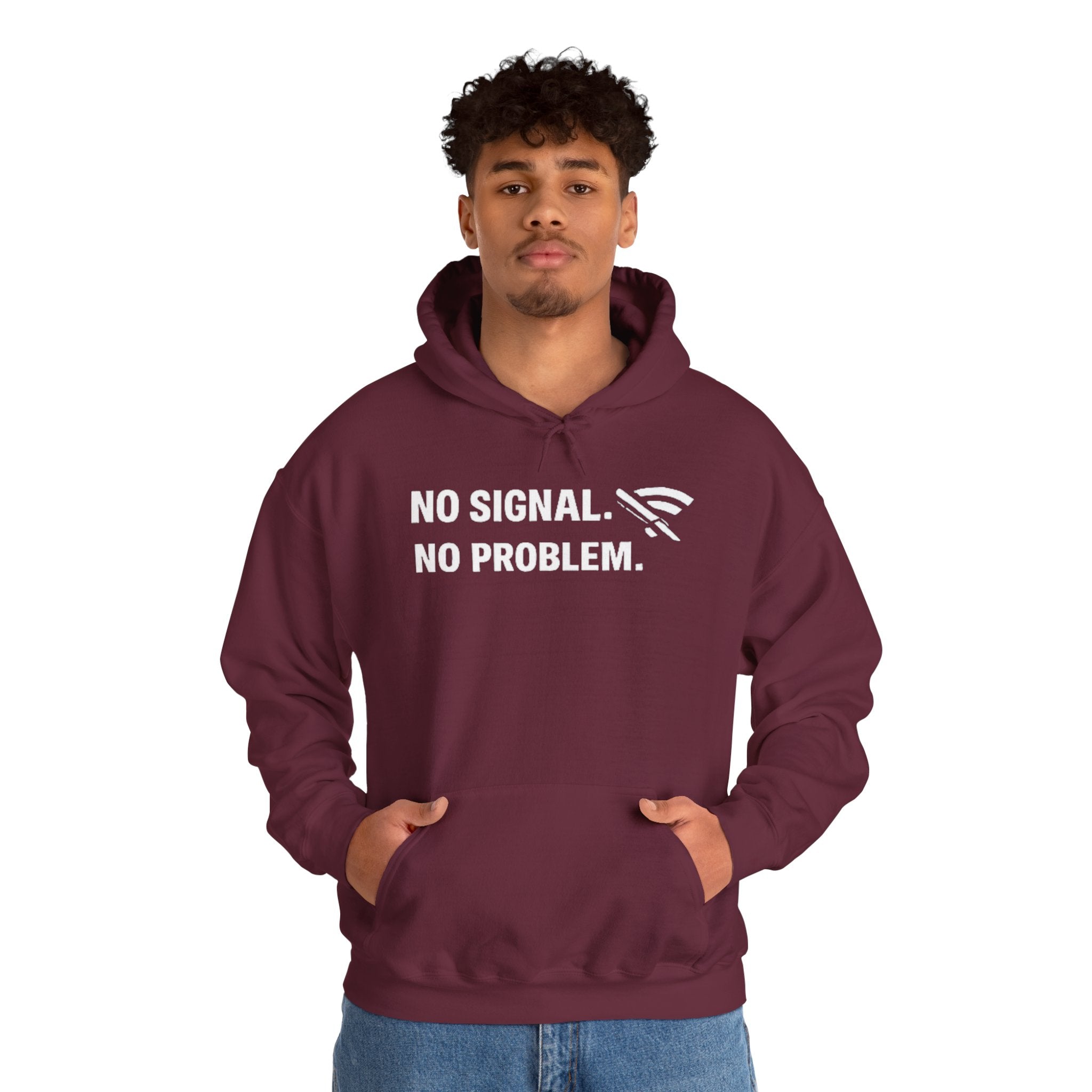 "No Signal, No Problem" IT Humor Unisex Heavy Blend™ Hoodie