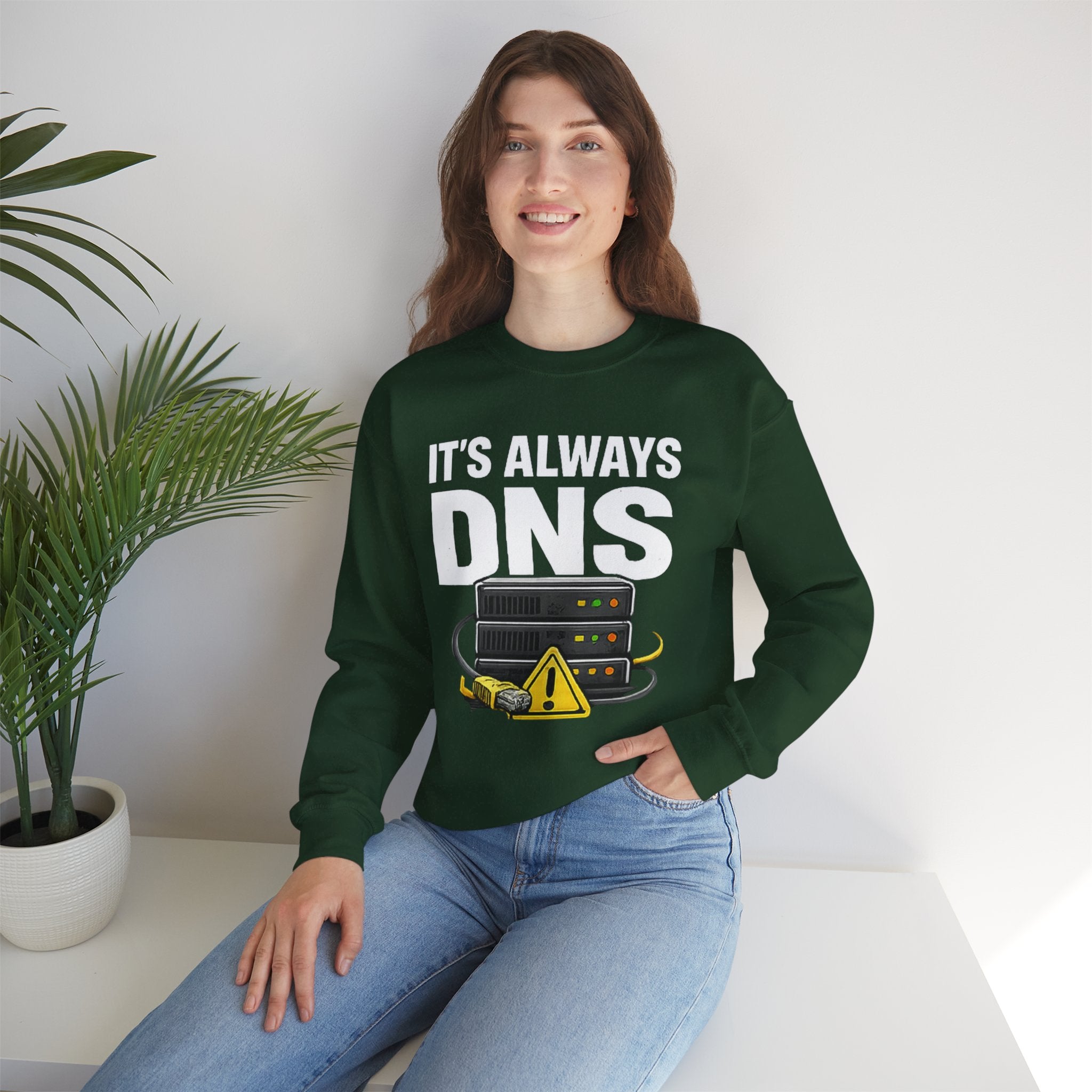 "Its Always DNS" Unisex Heavy Blend™ Crewneck Sweatshirt
