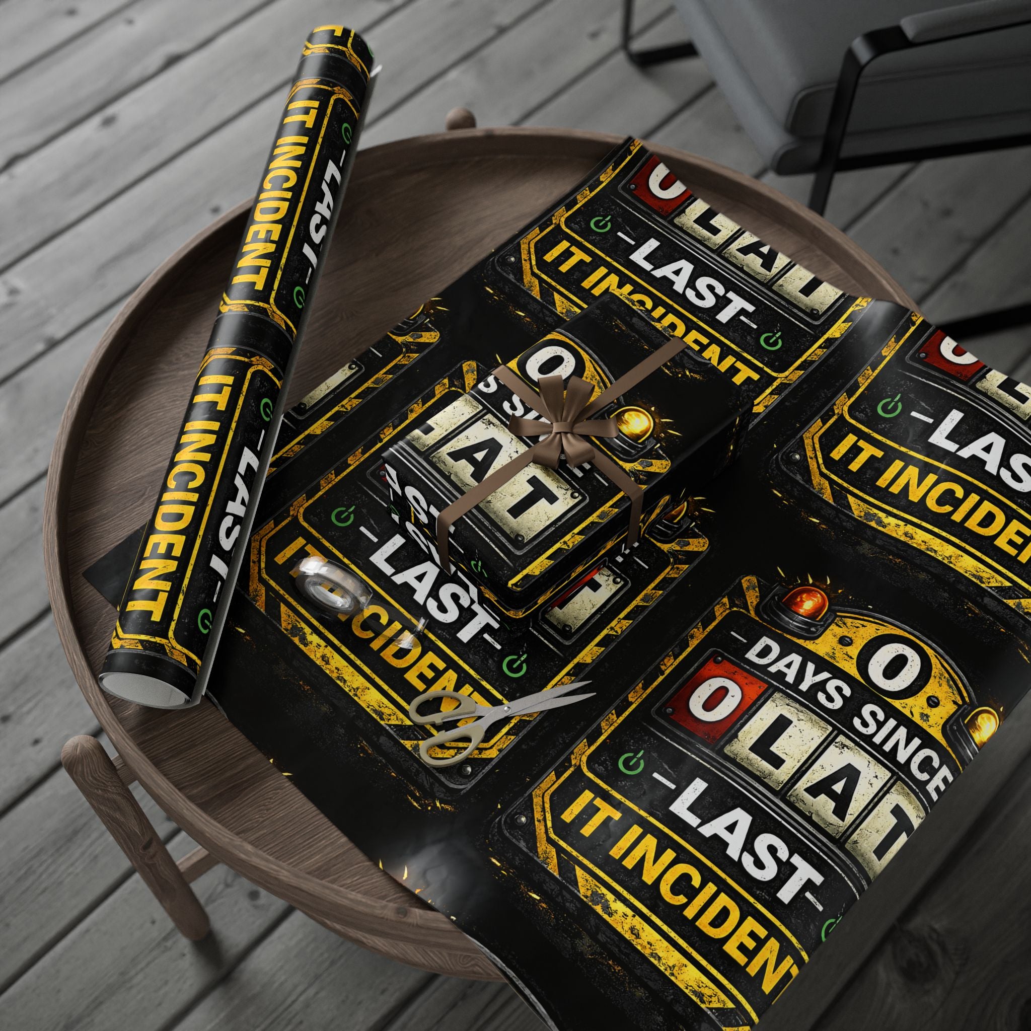 "0 Days Since Last IT Incident" Funny Wrapping Paper – IT Tech Humor Gift Wrap
