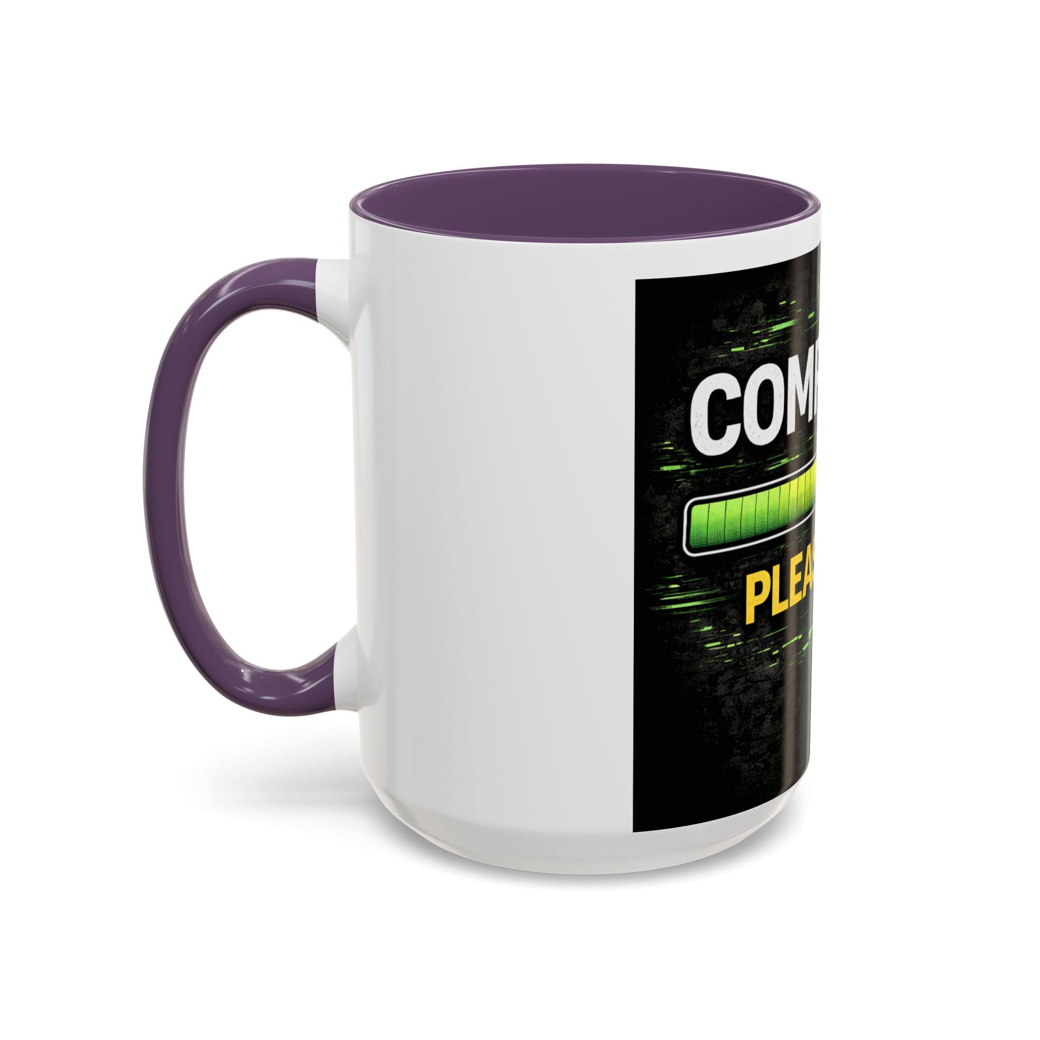 "Compiling, Please Wait" IT Humor Accent Coffee Mug (11, 15oz)