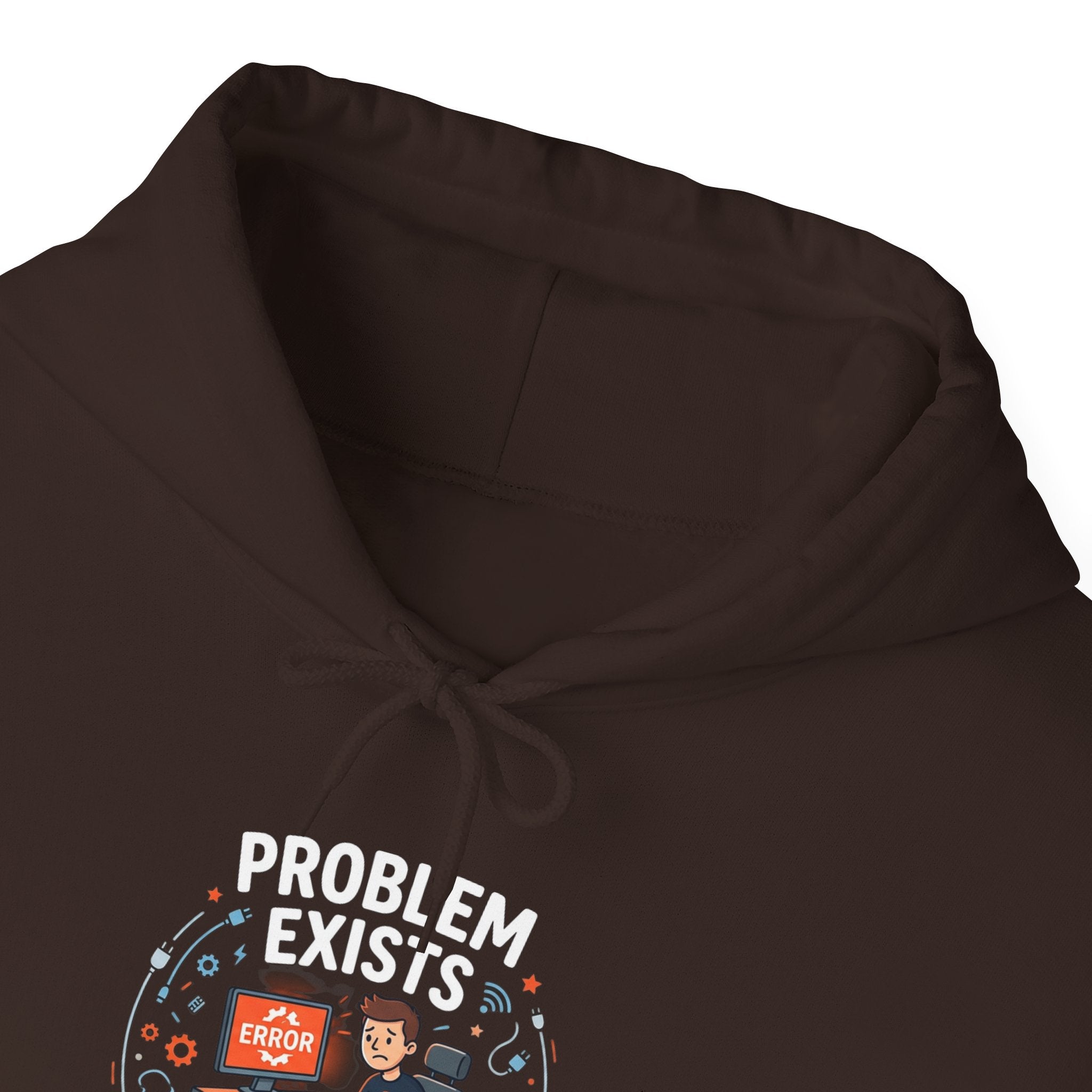 "Problem Exists Between the Chair & Keyboard" Tech Humor Graphic Hoodie