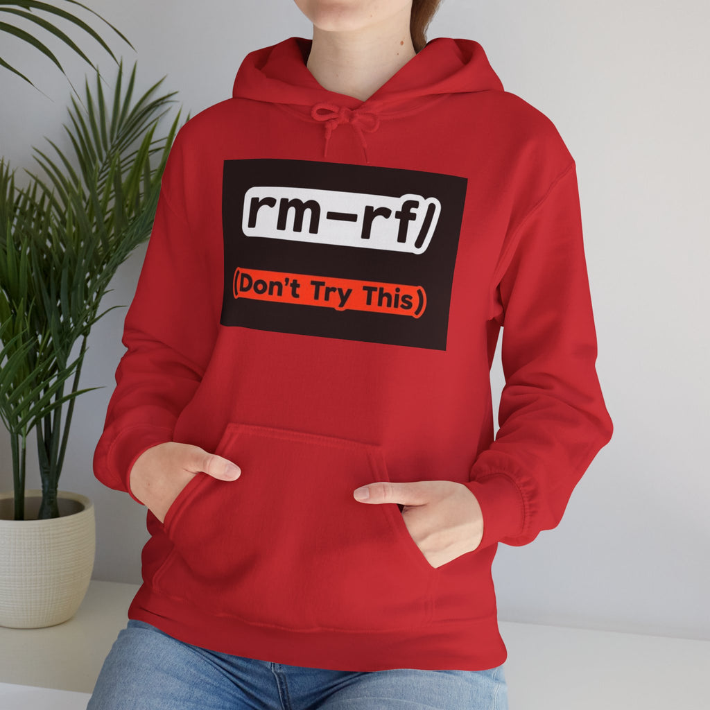 "rm–rf/ (Don't Try This)" — Funny Linux/Devops Command Hoodie