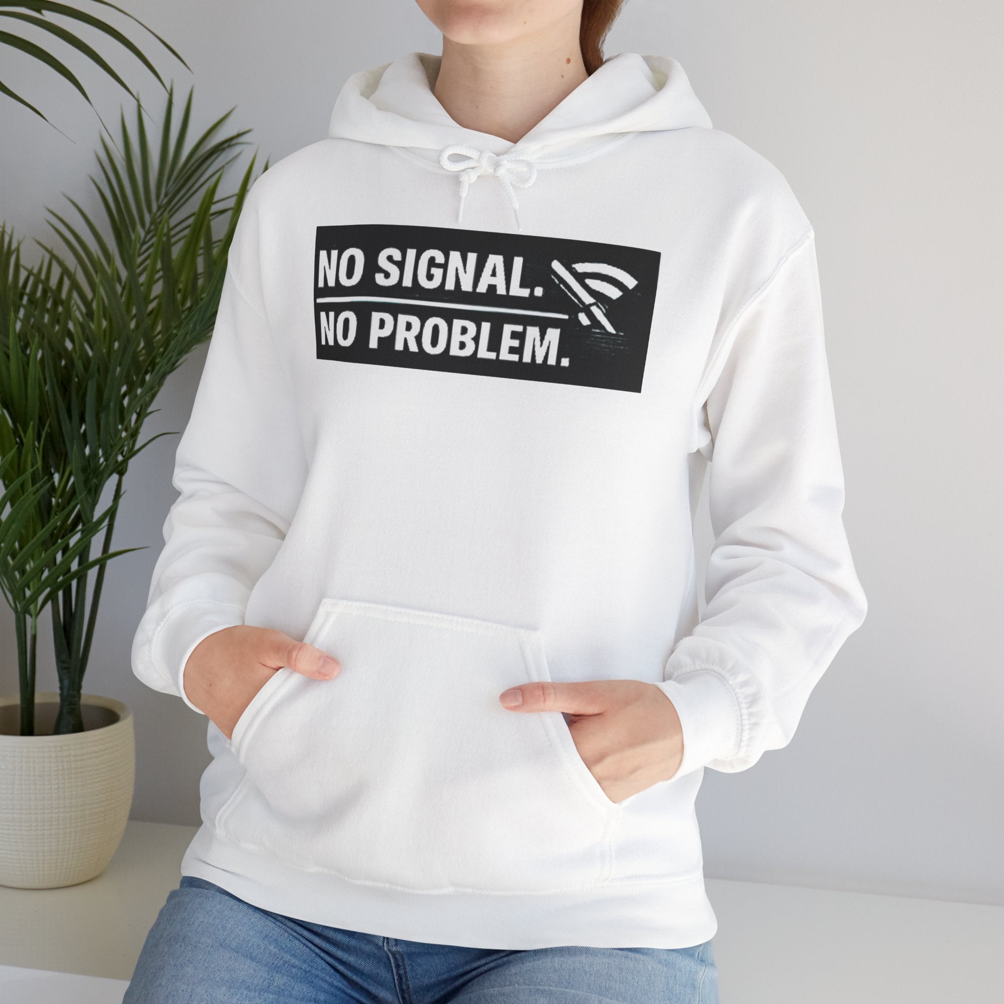 "No Signal, No Problem" IT Humor Unisex Heavy Blend™ Hoodie
