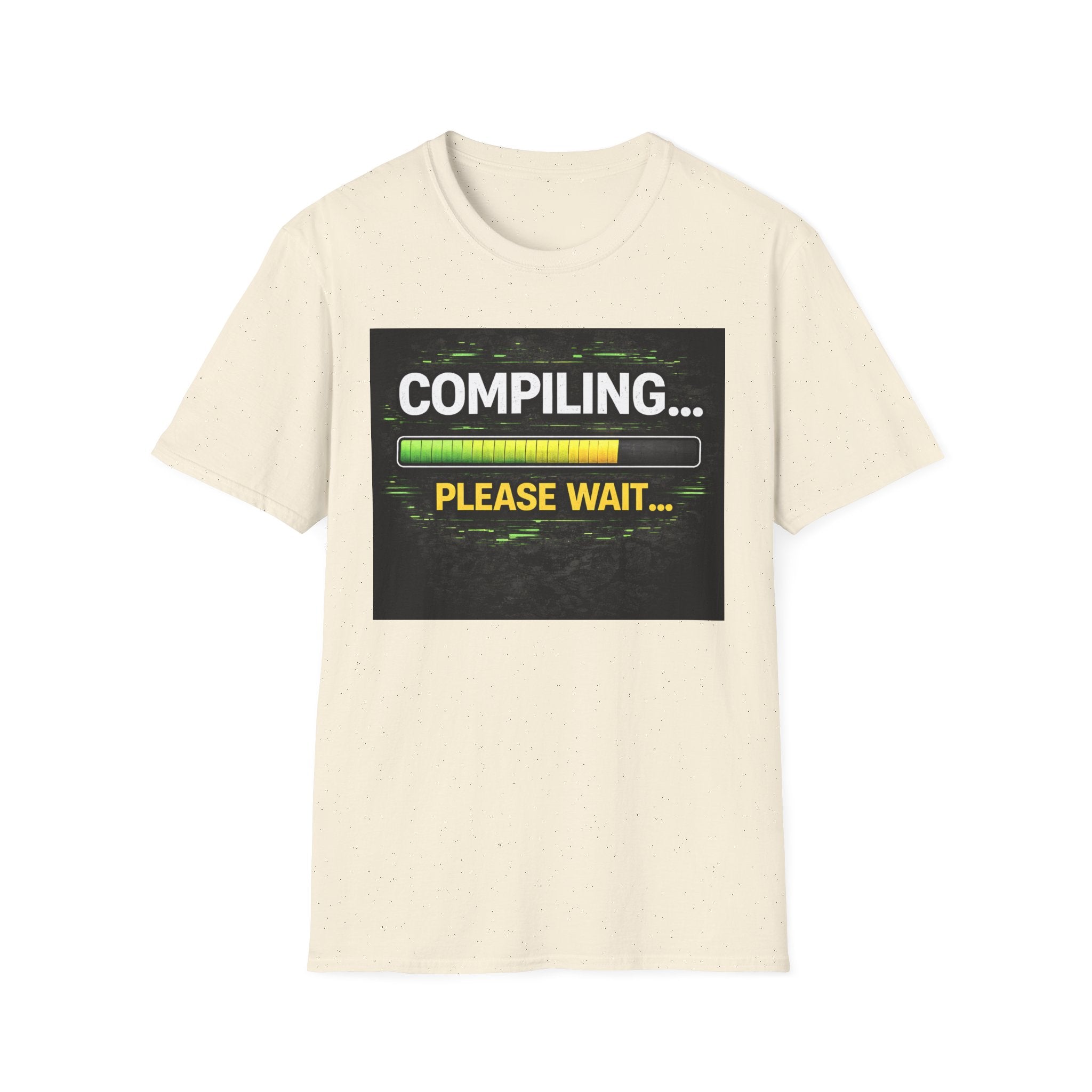"Compiling... Please Wait" Programmer Loading Graphic Tee Funny IT Tech Humor T-Shirt