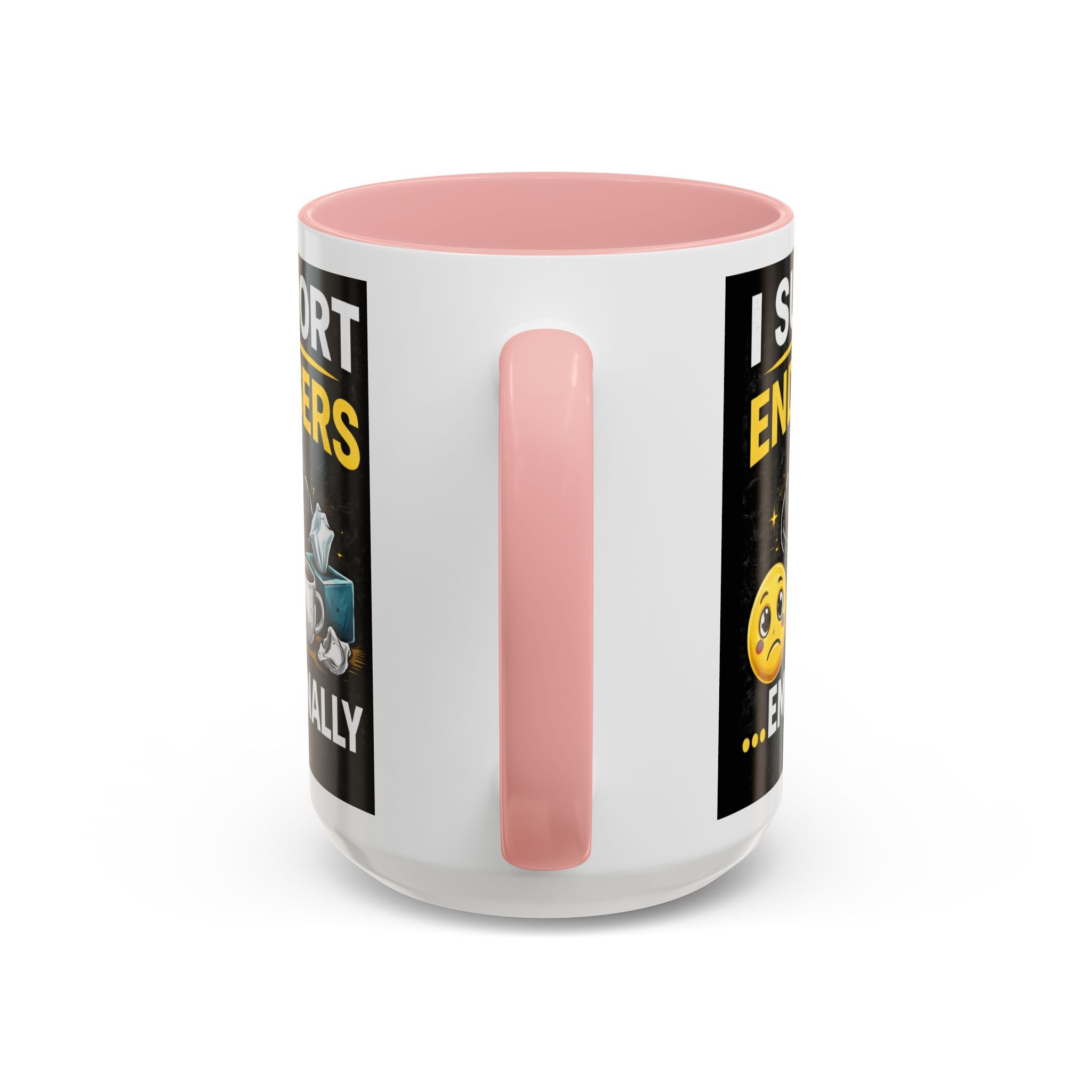 "I Support End Users, Emotionally" IT Humor Accent Coffee Mug (11, 15oz)
