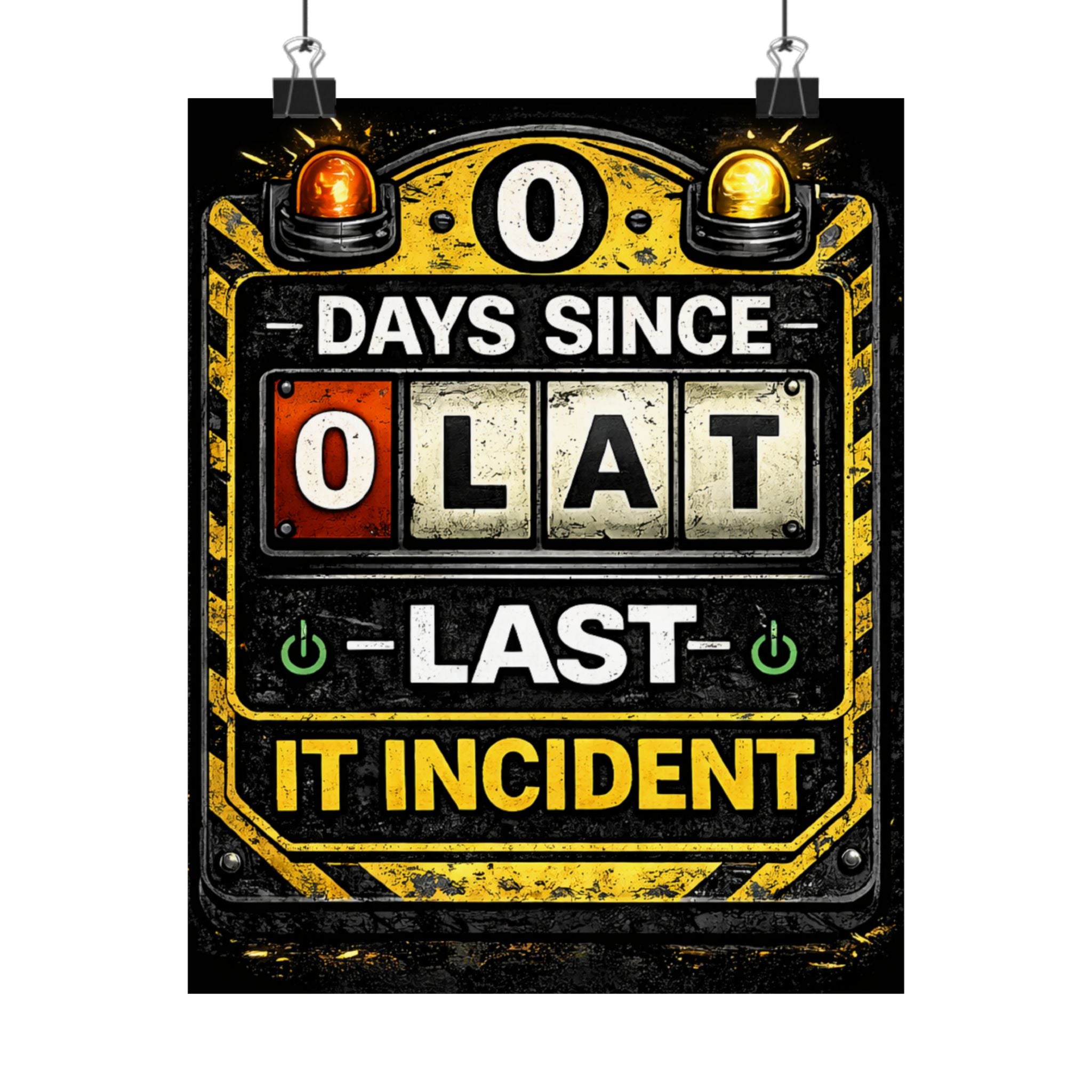"0 Days Since Last IT Incident" Funny IT Tech Humor Matte Vertical Posters