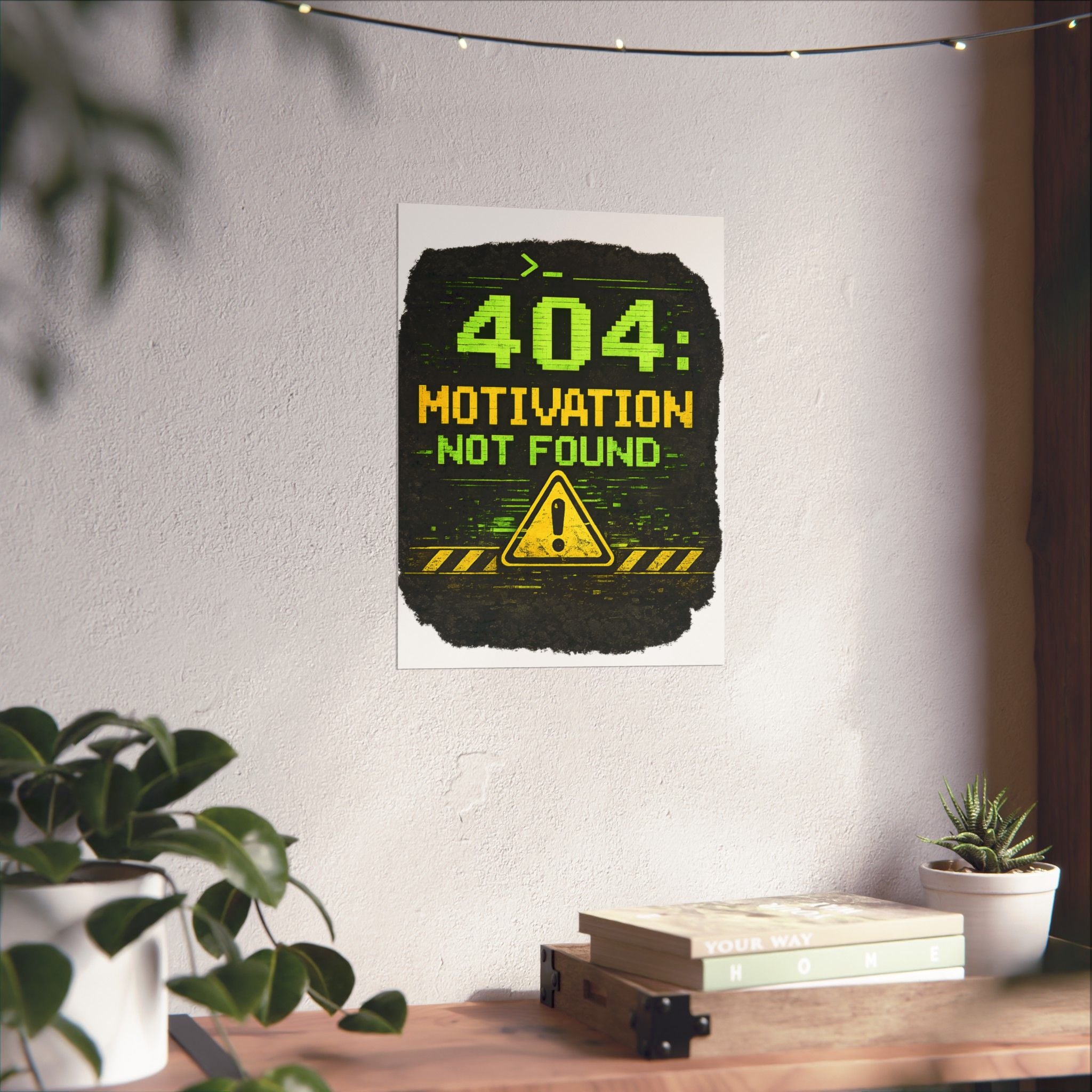 "Error 404 Motivation Not Found" Geek Tech Humor Funny IT Matte Vertical Posters