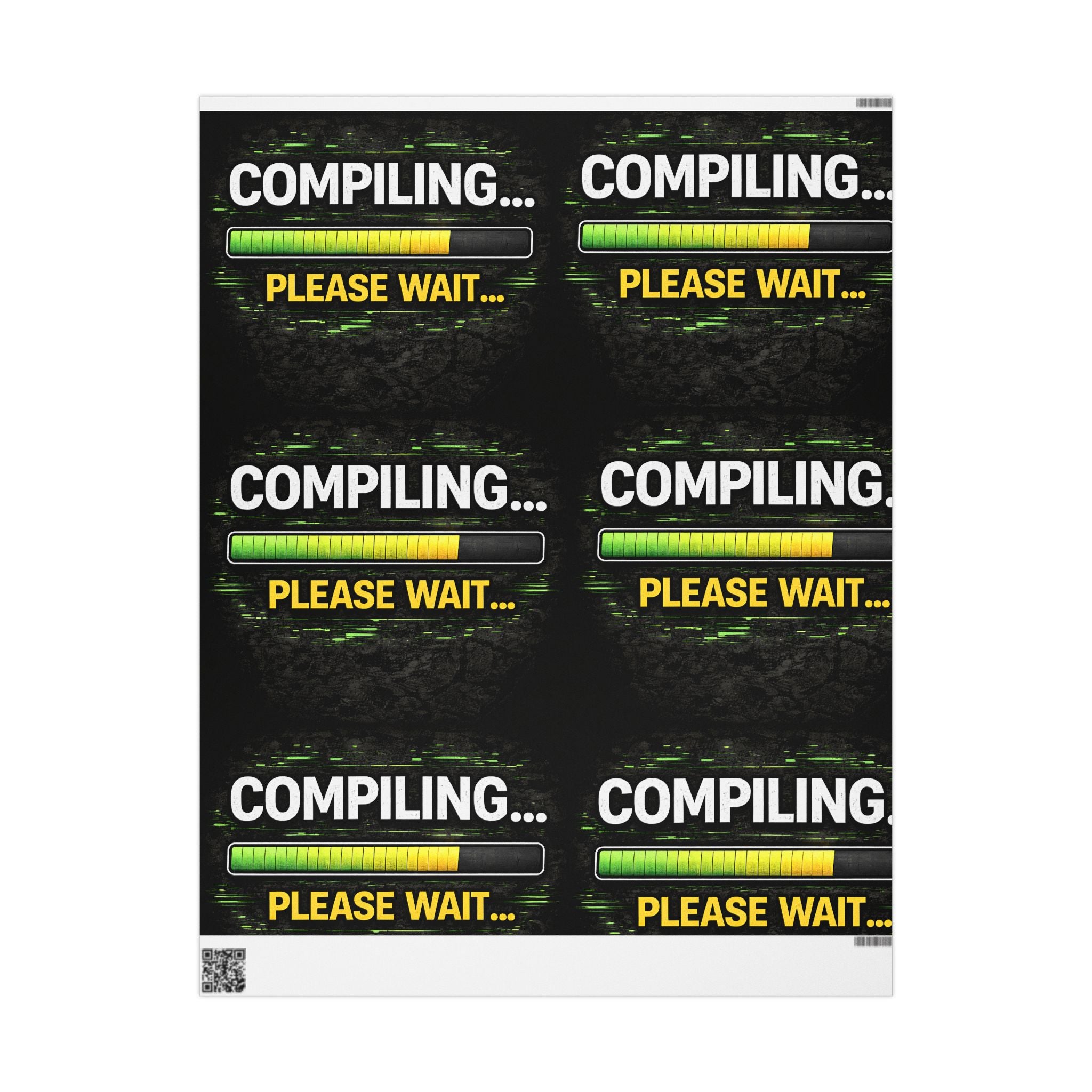 "Compiling...Please Wait" Funny IT Holiday Gift Wrap Tech Humor Office Gift Wrapping Paper