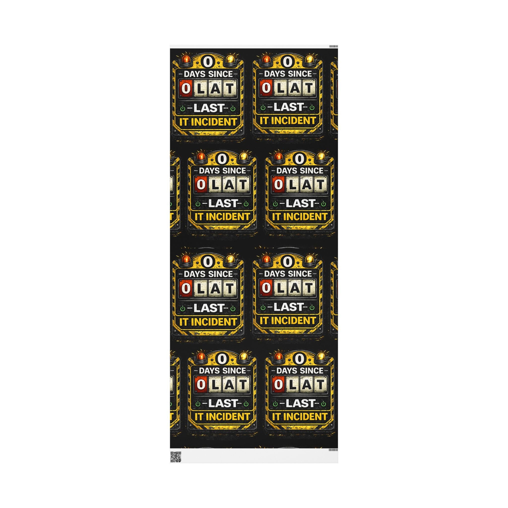 "0 Days Since Last IT Incident" Funny Wrapping Paper – IT Tech Humor Gift Wrap