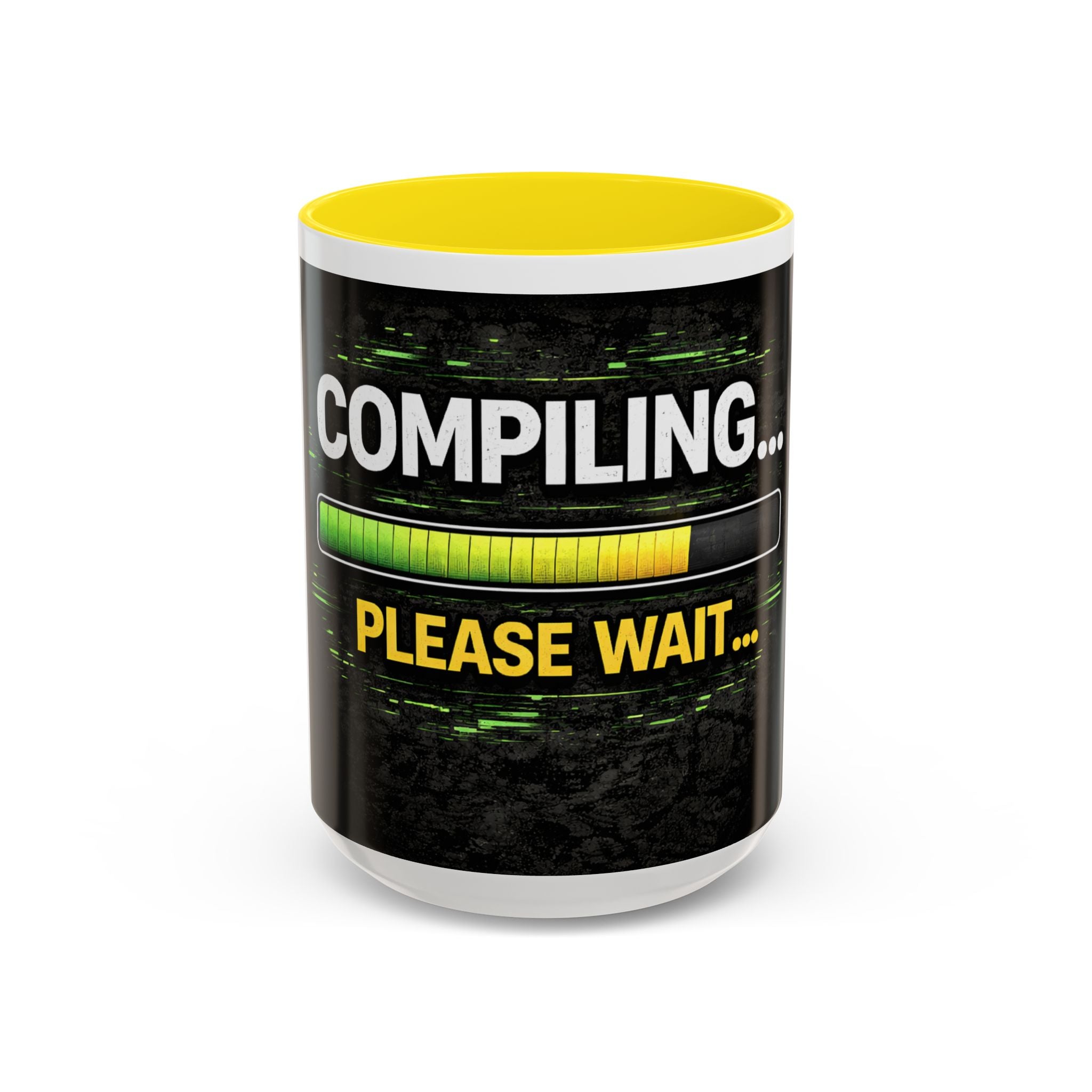 "Compiling, Please Wait" IT Humor Accent Coffee Mug (11, 15oz)
