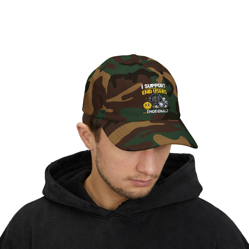 "I Support End Users...Emotionally" Tech Humor Funny IT Baseball Hat/Cap
