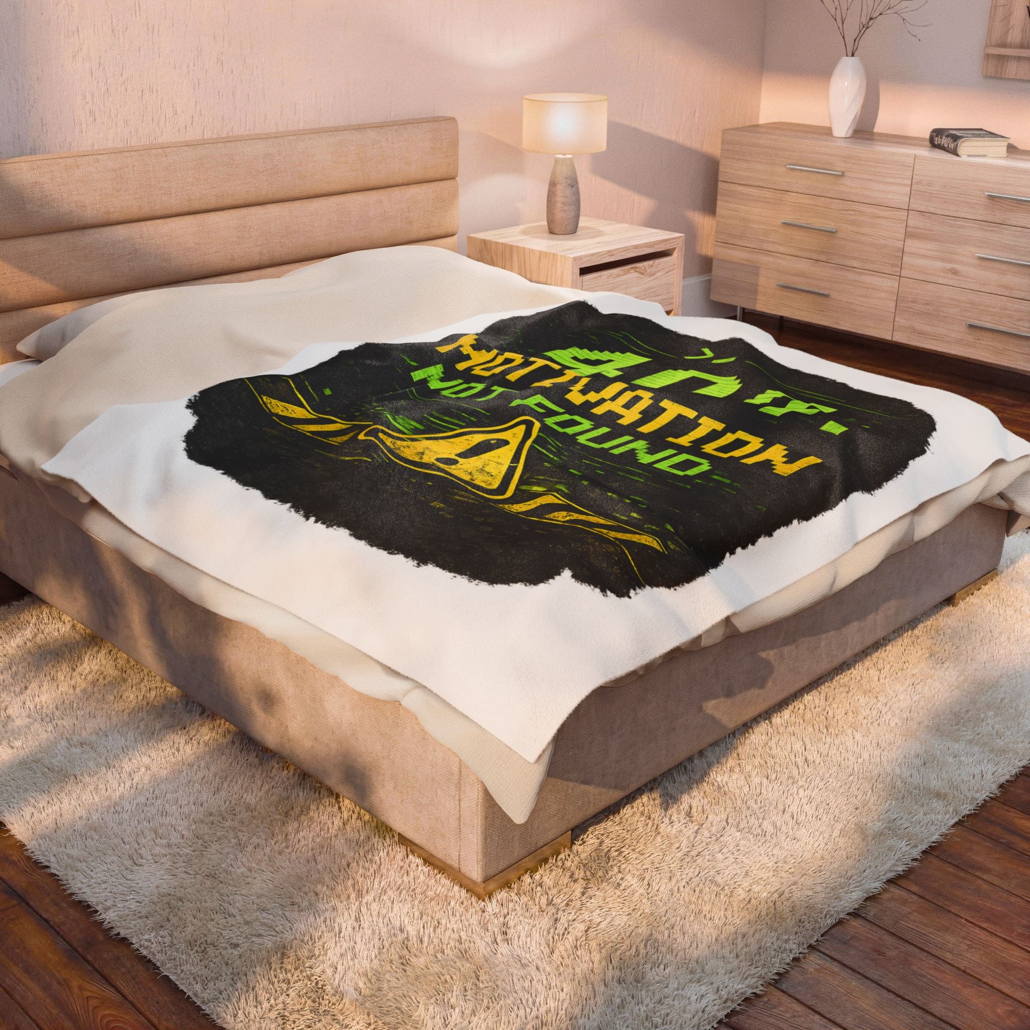 "Error 404 Motivation Not Found" IT Humor Funny IT Velveteen Plush Blanket