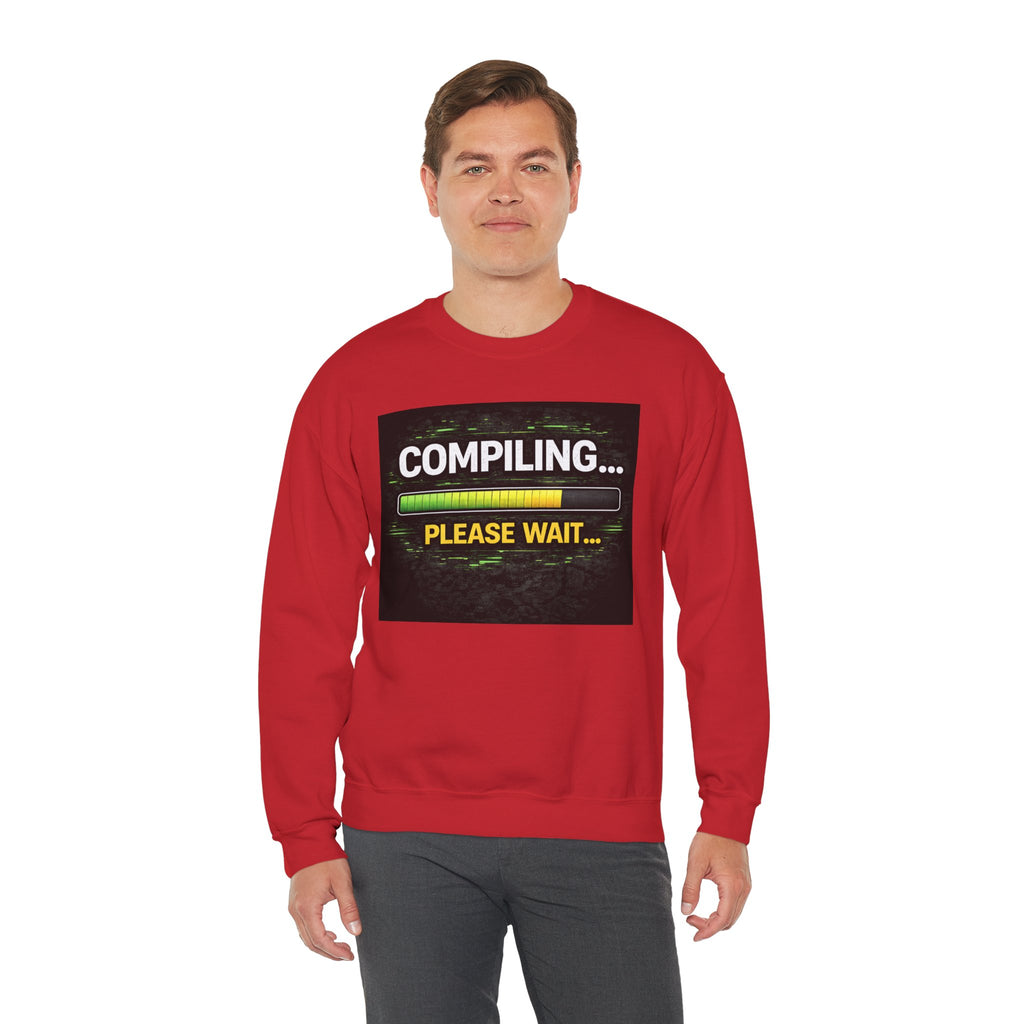 "Compiling... Please Wait" Tech Humor Crewneck Sweatshirt