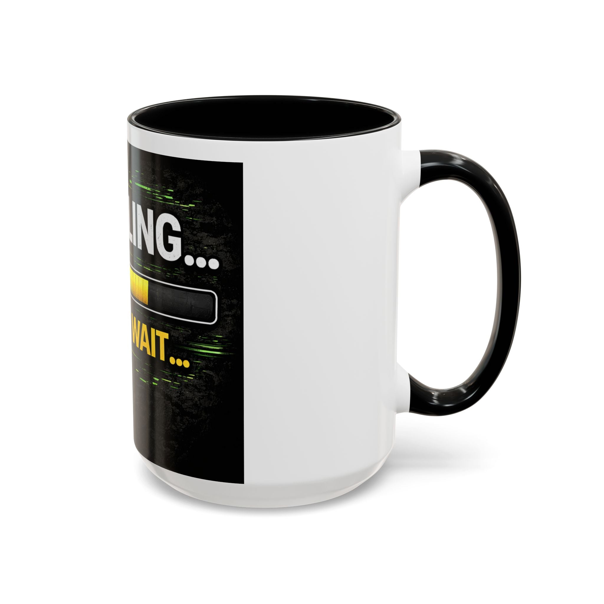 "Compiling, Please Wait" IT Humor Accent Coffee Mug (11, 15oz)