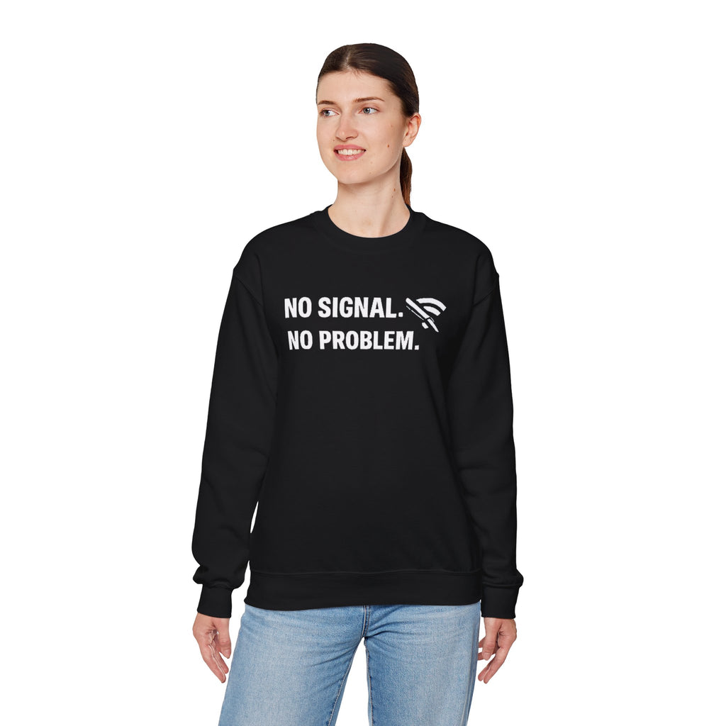 "No Signal, No Problem" Unisex Heavy Blend™ Tech Humor Crewneck Sweatshirt