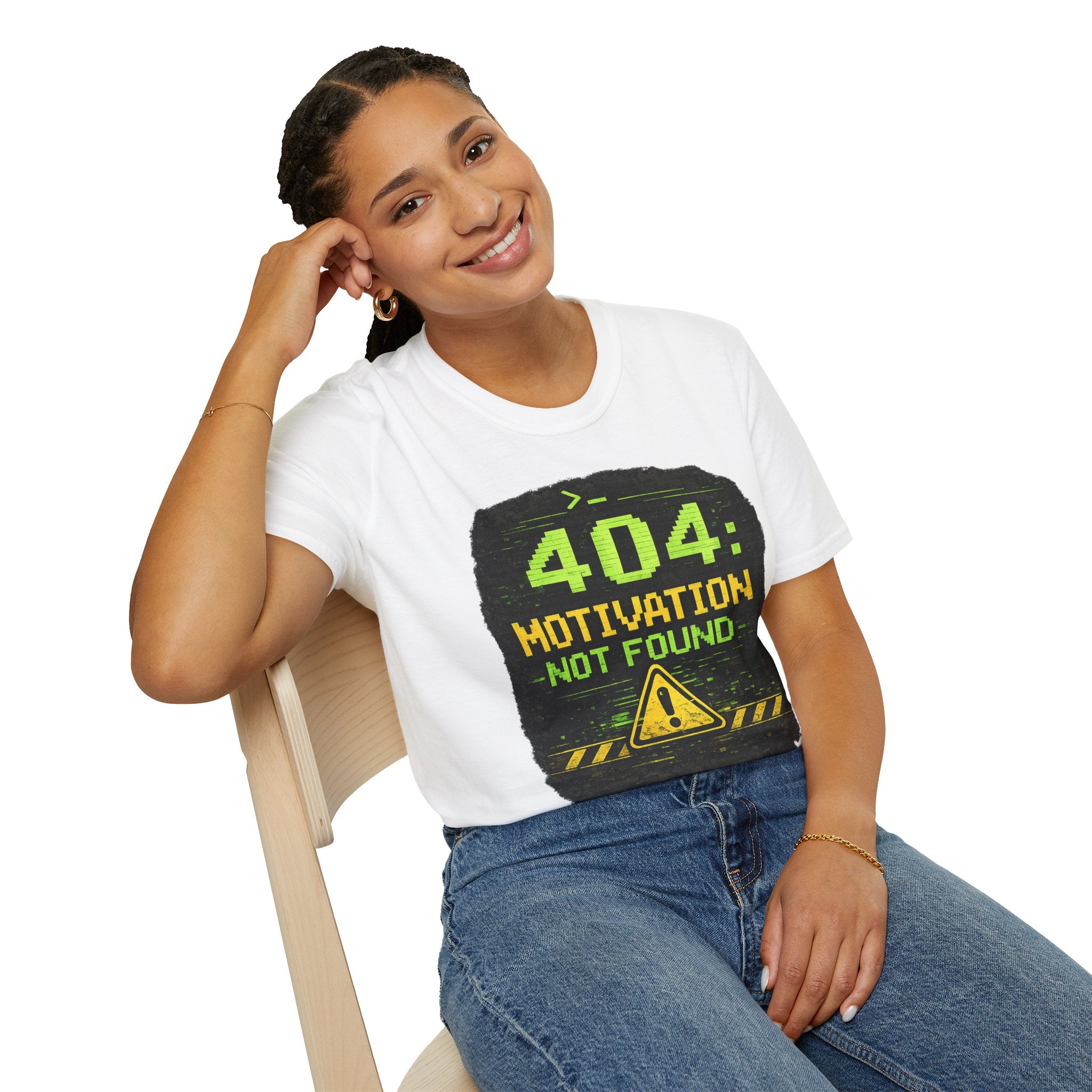 "404: Motivation Not Found" Funny IT Graphic Tee- Tech Humor T-Shirt