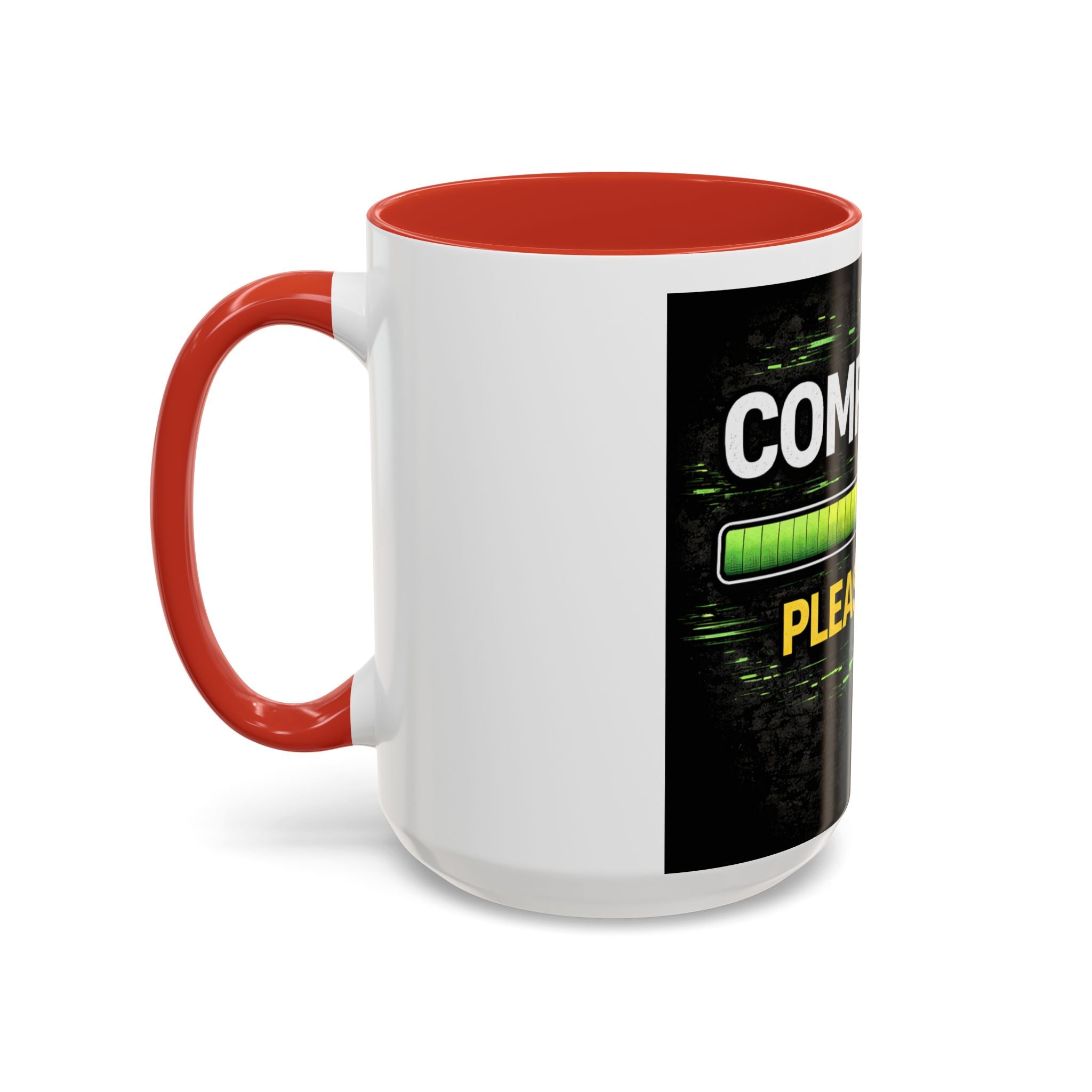 "Compiling, Please Wait" IT Humor Accent Coffee Mug (11, 15oz)