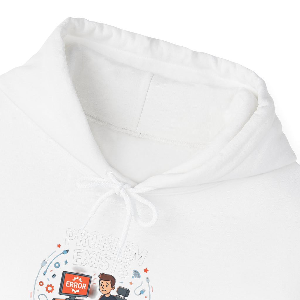 "Problem Exists Between the Chair & Keyboard" Tech Humor Graphic Hoodie