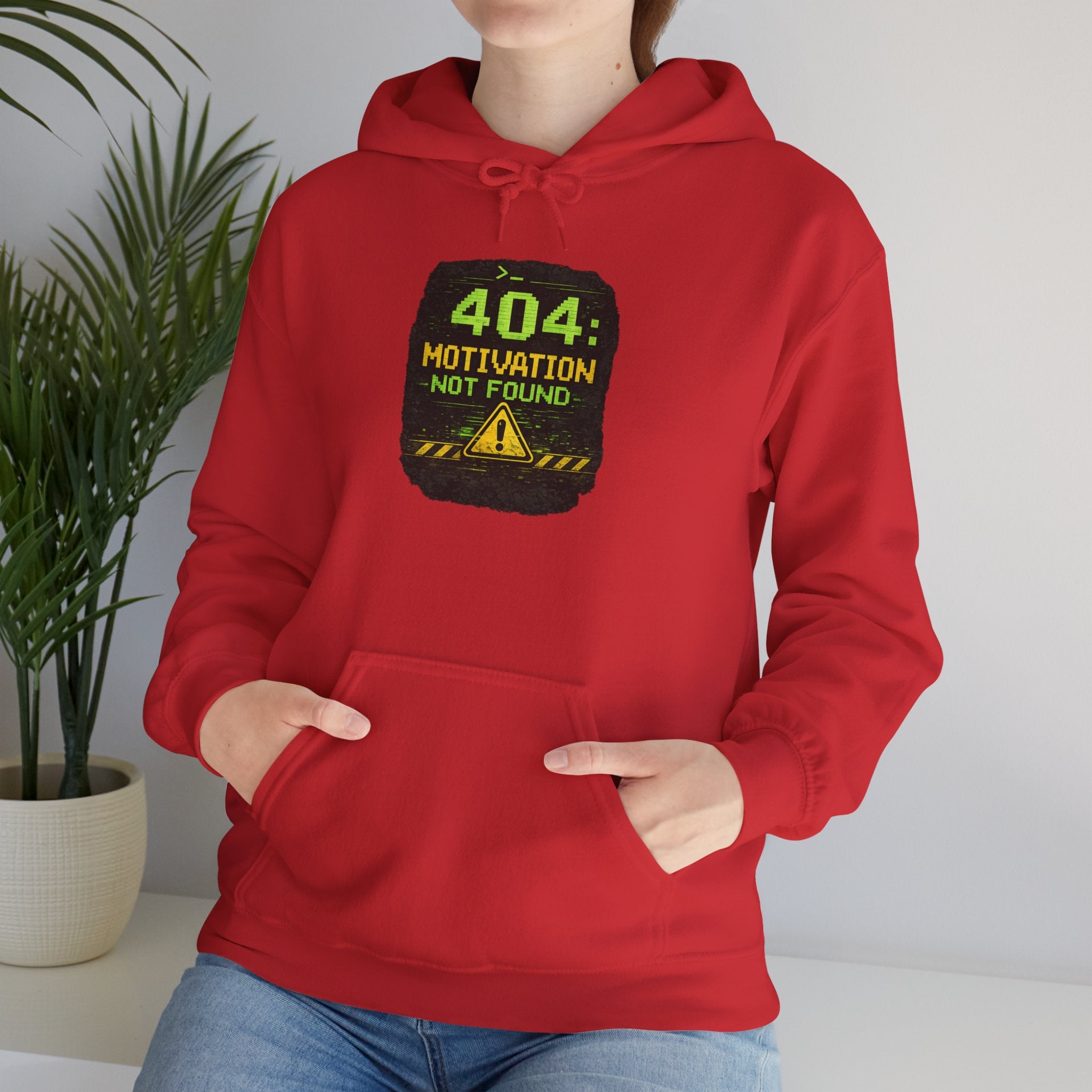 "Error 404 Motivation Not Found" IT Humor Unisex Heavy Blend™ Hoodie