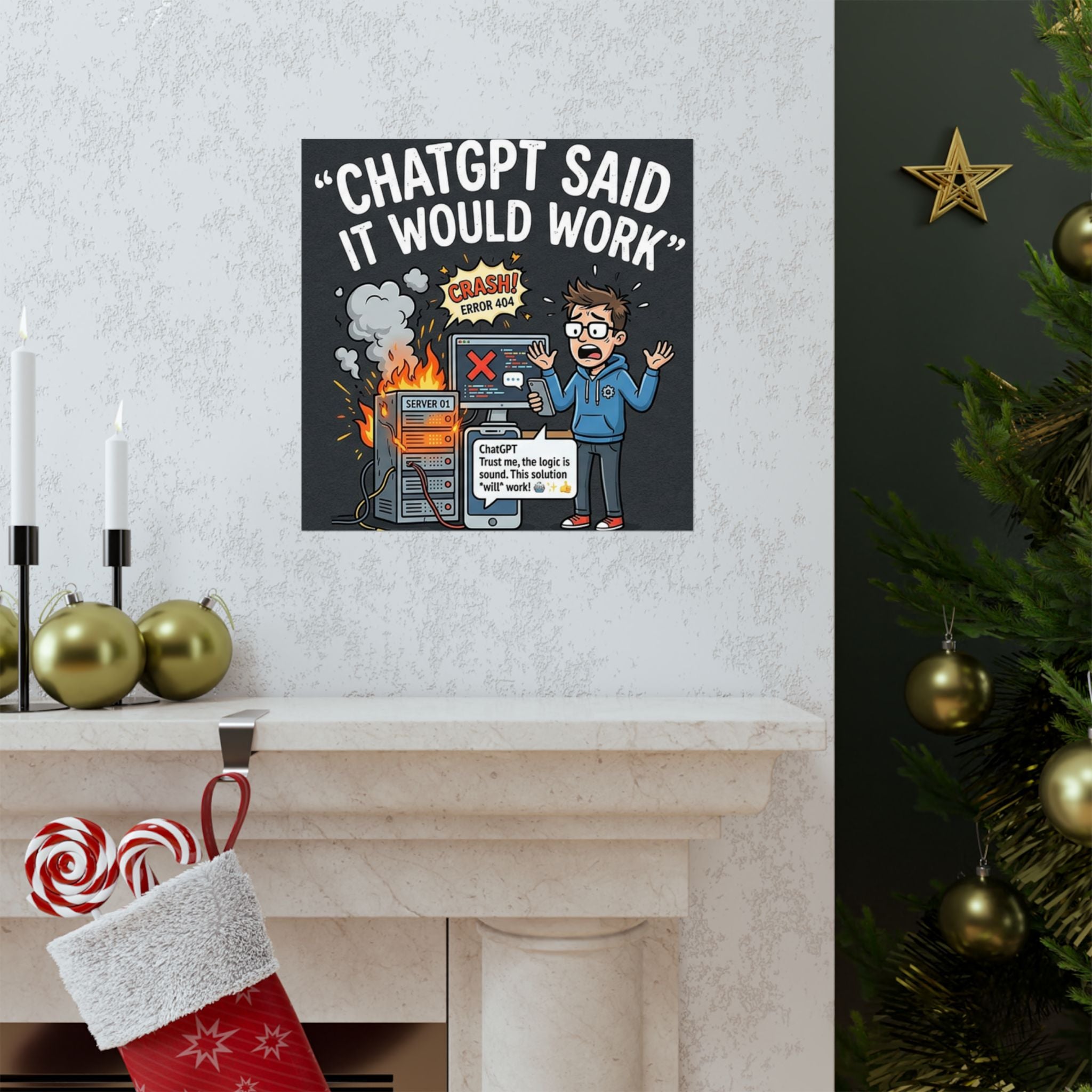"ChatGPT Said It Would Work" Tech Humor Funny IT Matte Vertical Poster