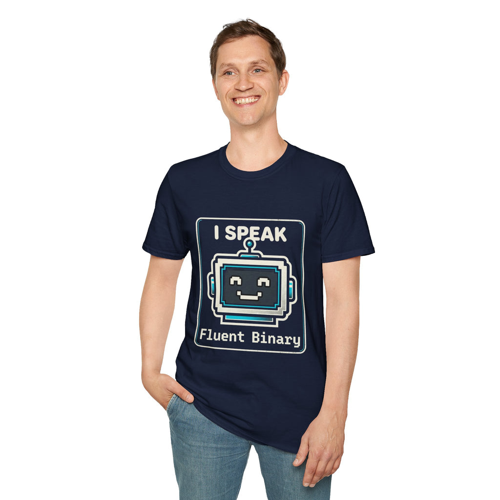 "I Speak Fluent Binary" Funny IT Programmer Tech Humor Graphic Tee