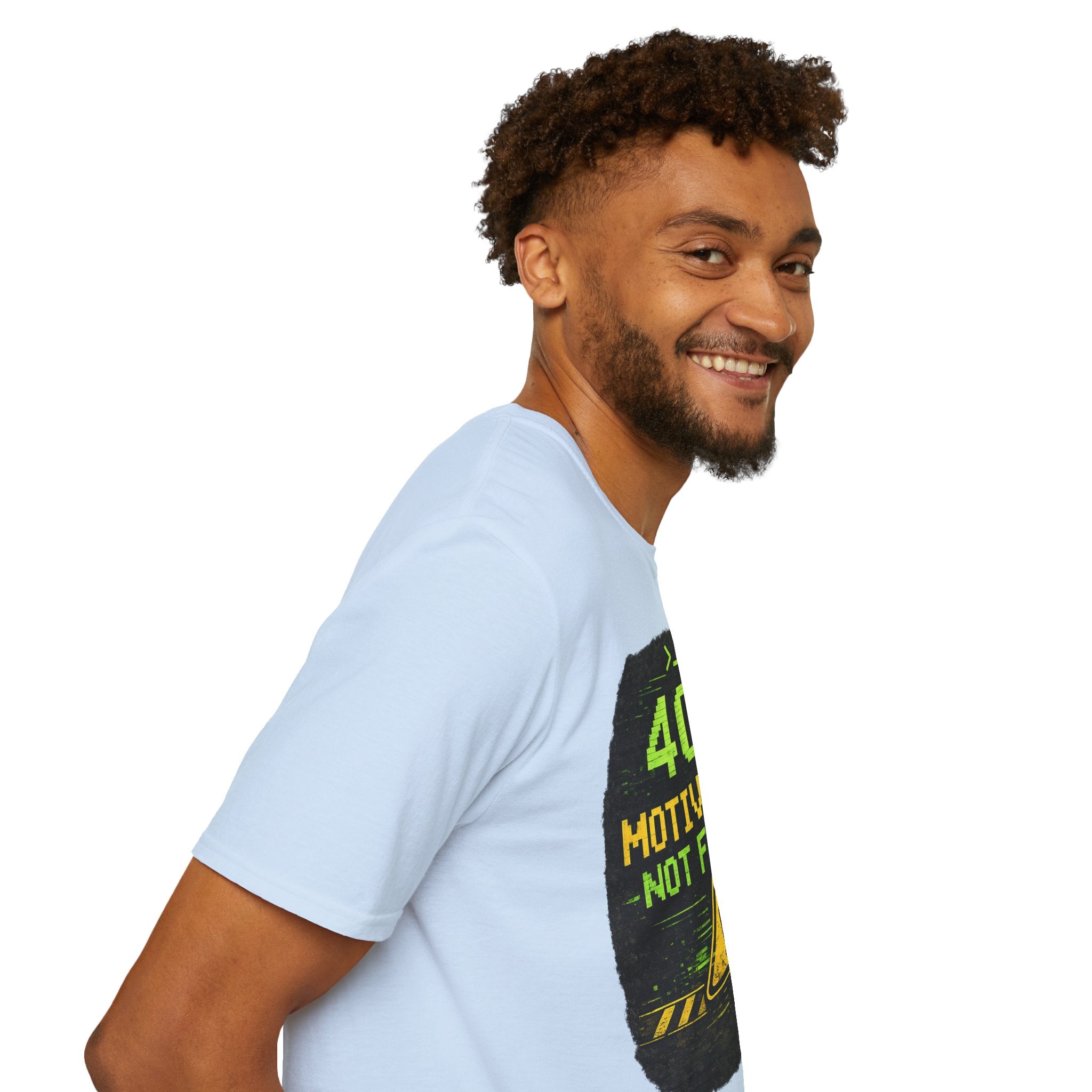 "404: Motivation Not Found" Funny IT Graphic Tee- Tech Humor T-Shirt