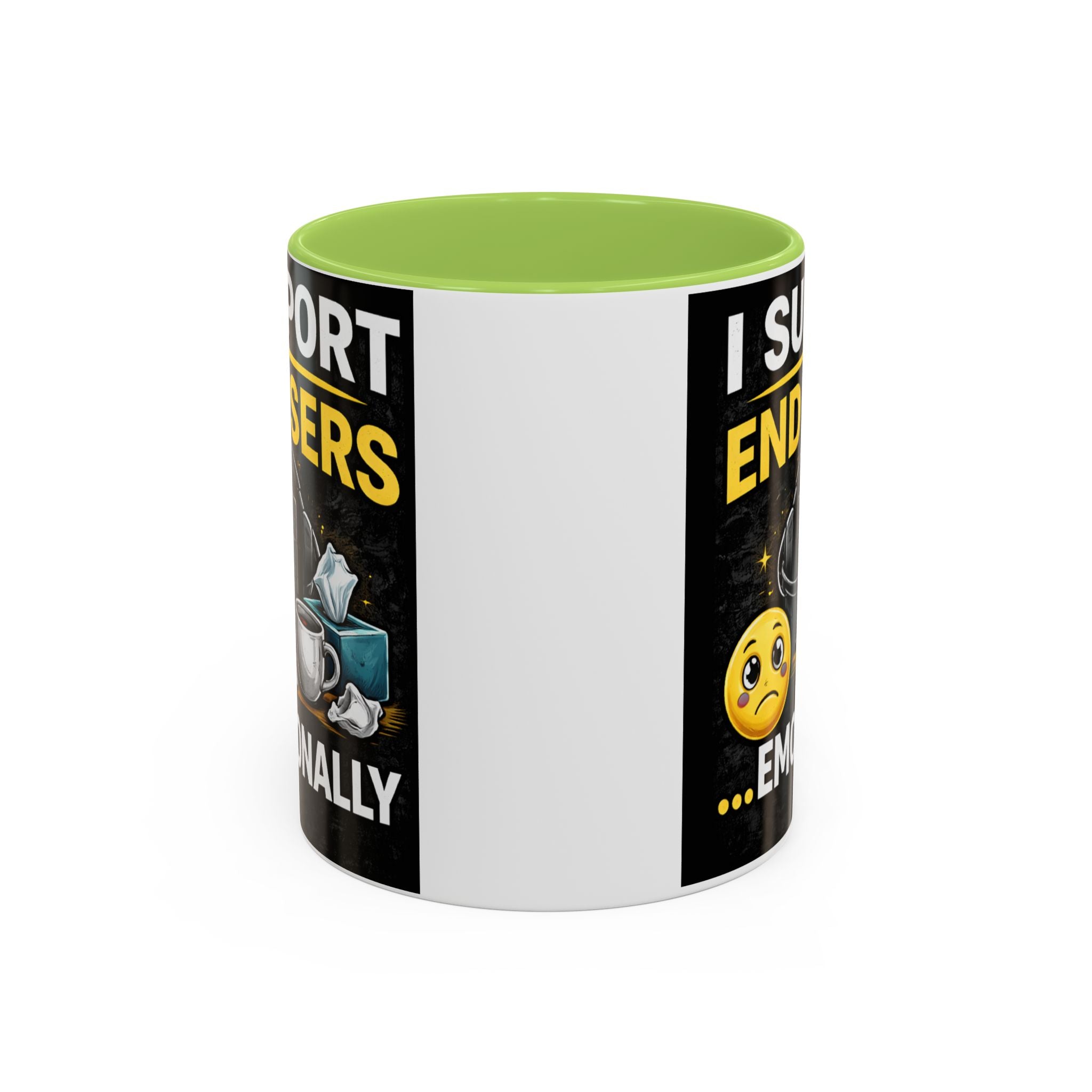 "I Support End Users, Emotionally" IT Humor Accent Coffee Mug (11, 15oz)