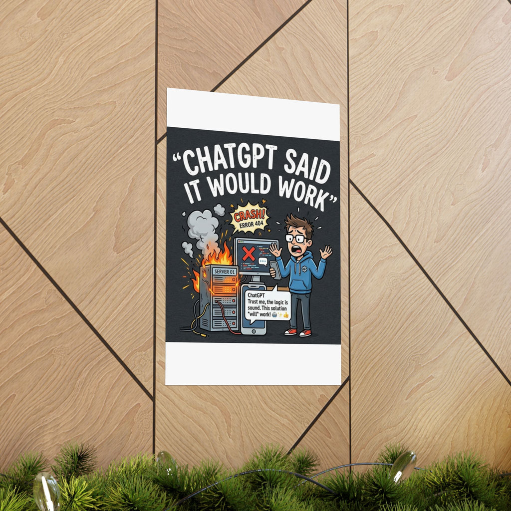 "ChatGPT Said It Would Work" Tech Humor Funny IT Matte Vertical Poster