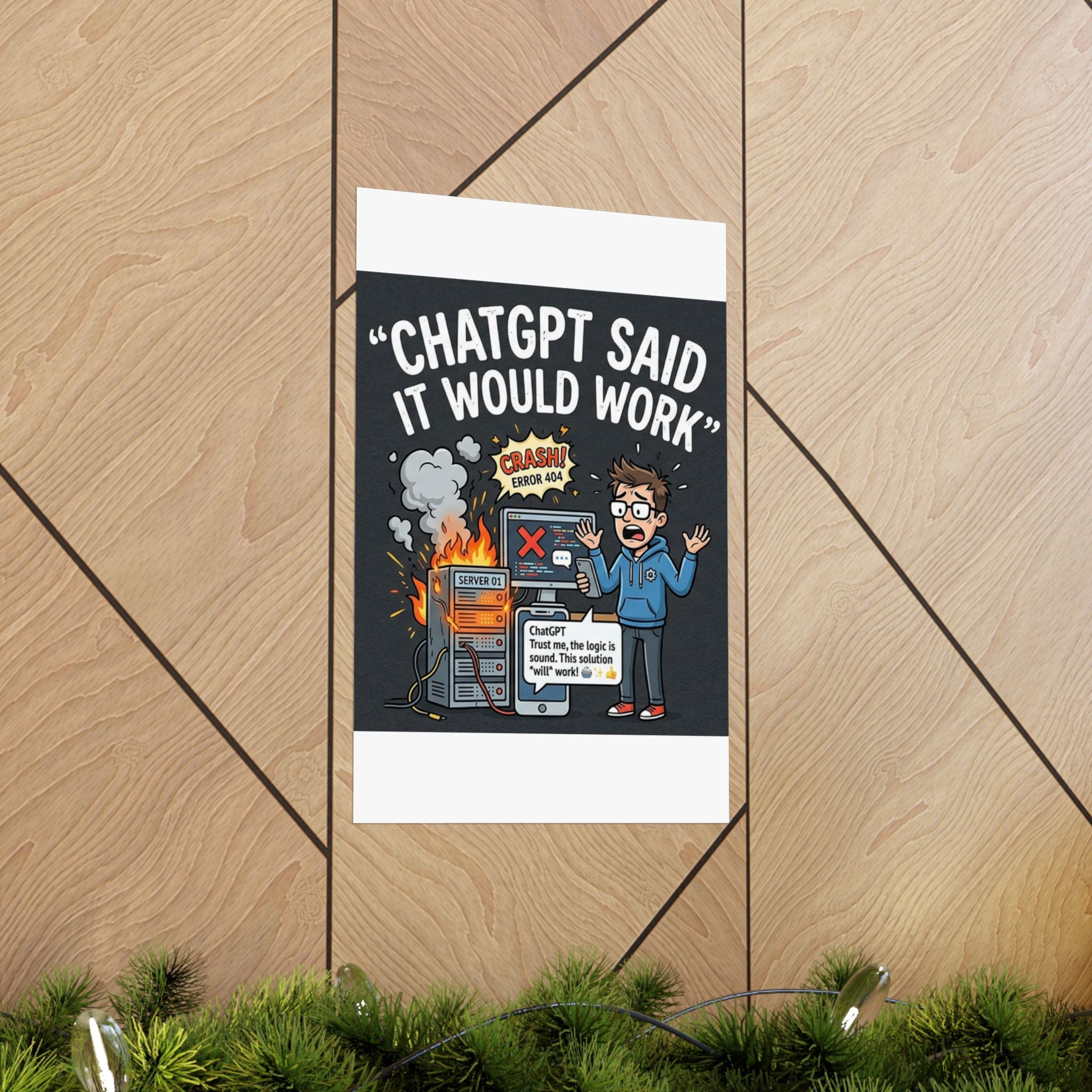 "ChatGPT Said It Would Work" Tech Humor Funny IT Matte Vertical Poster