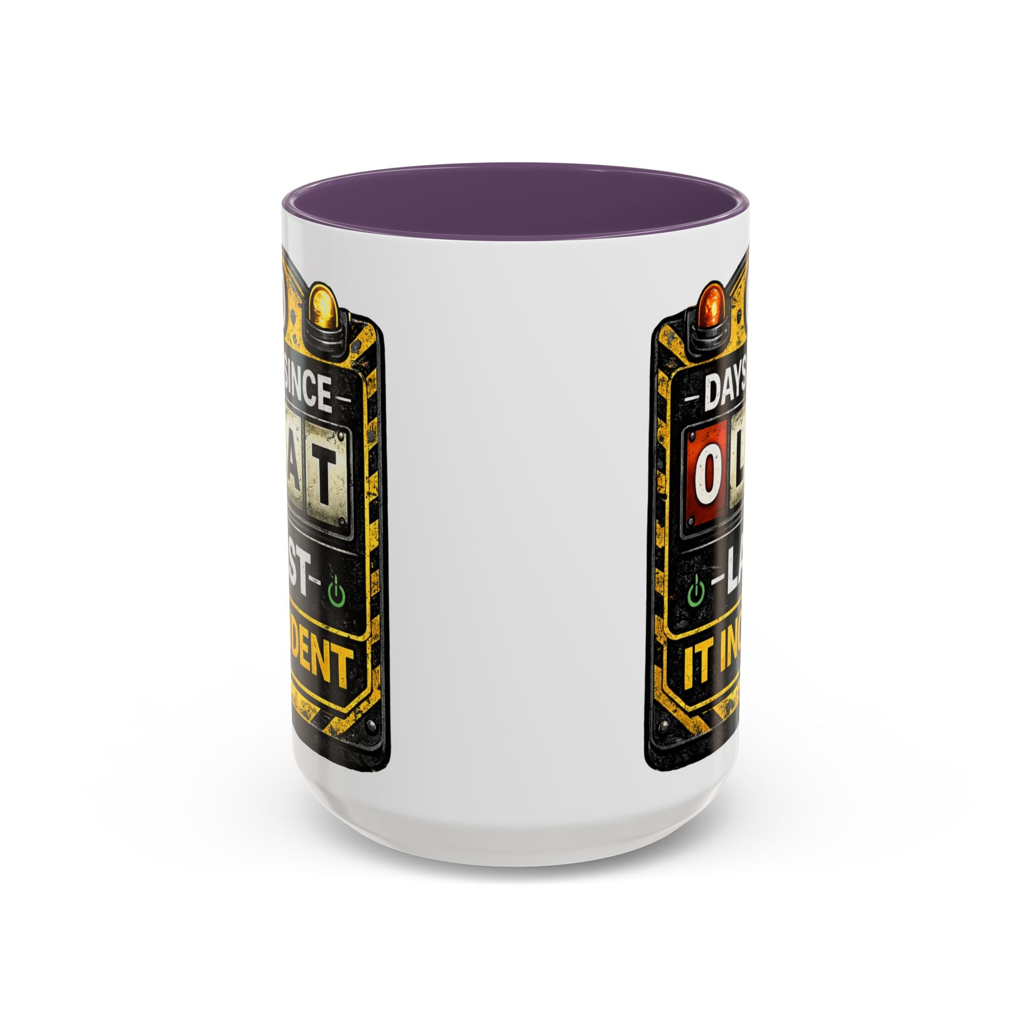 "0 Days Since Last IT Incident" IT Humor Accent Coffee Mug (11, 15oz)