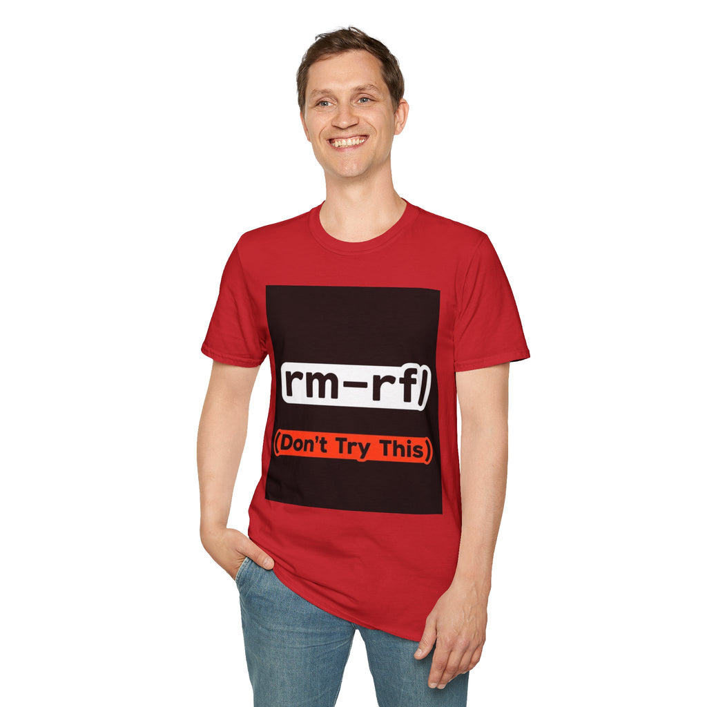 "rm -rf/ (Don't Try This)" Funny IT T-Shirt Hacker Tech Humor Command Tee