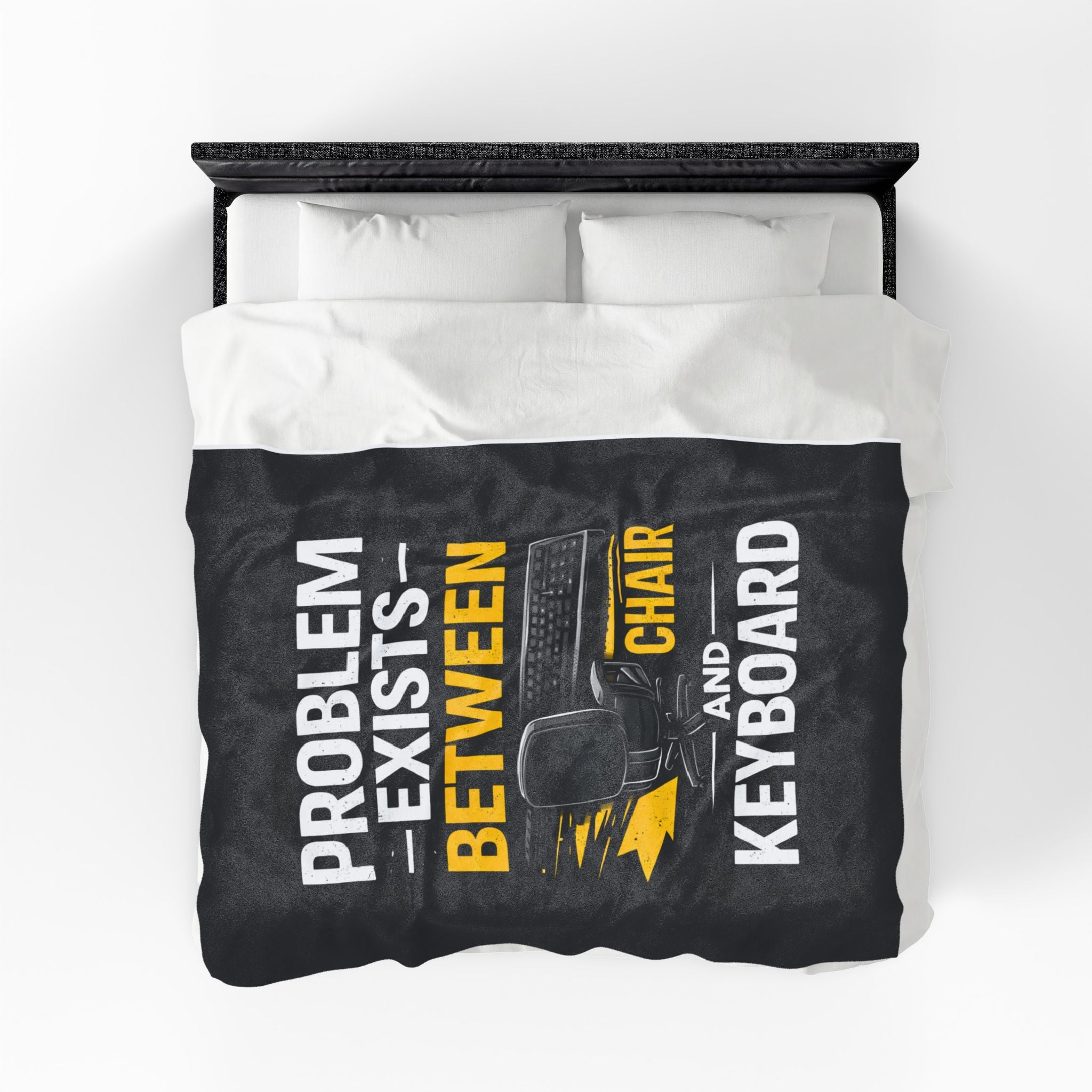 "Problem Exists Between Chair and Keyboard" Tech Humor Velveteen Throw Funny IT Funny Office Blanket