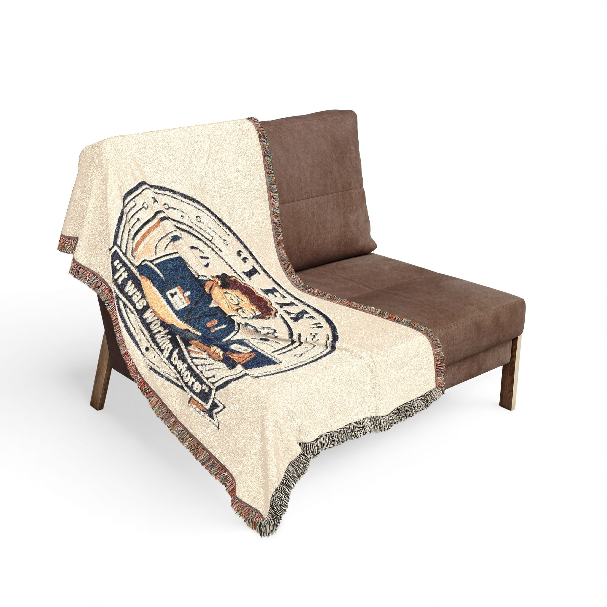 "I Fix: It Worked Before" Funny IT Tech Humor  Woven Throw Blanket