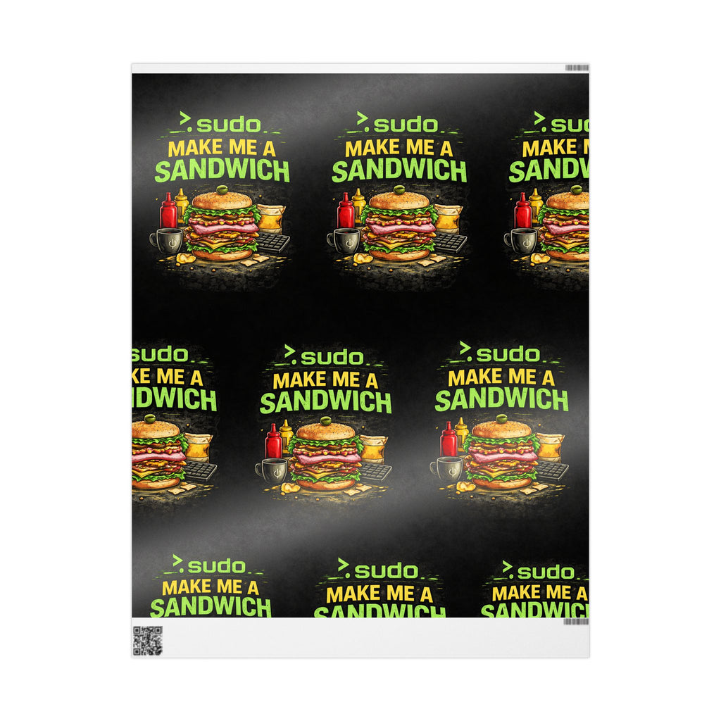 ">.Sudo Make Me ASandwich" Funny IT Wrapping Paper – Funny Tech Gift Wrap