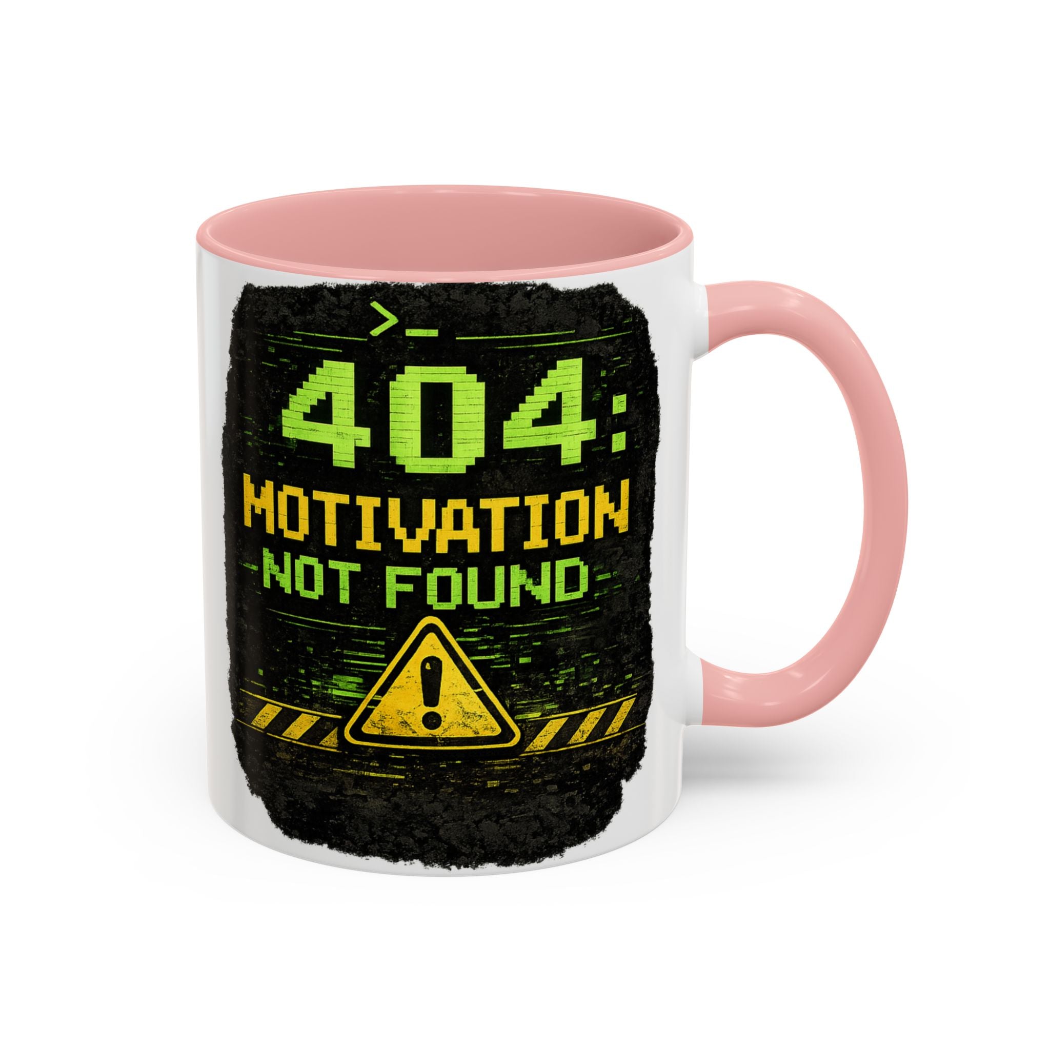 "Error 404 Motivation Not Found" IT Humor Accent Coffee Mug (11, 15oz)